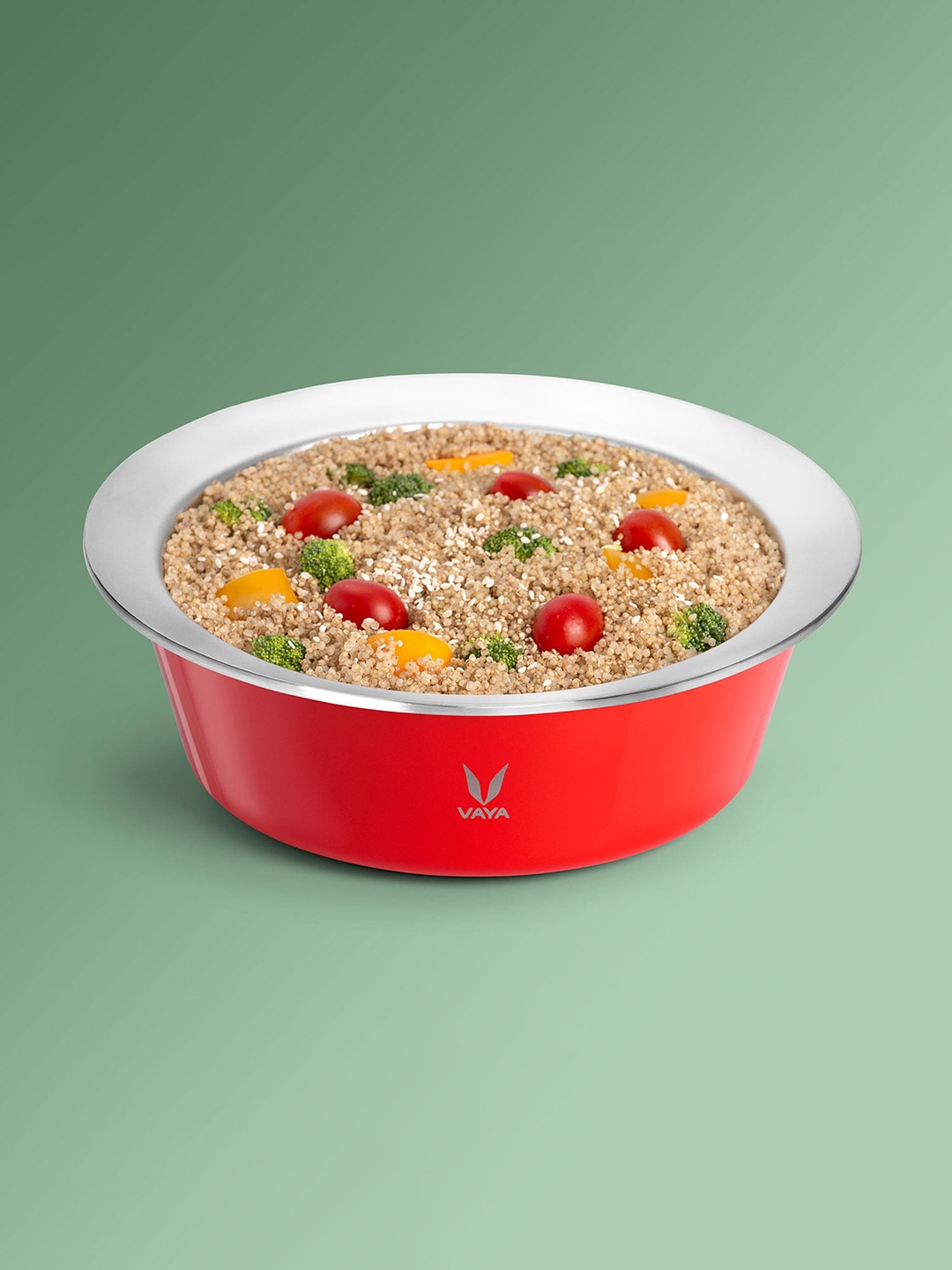 Vaya Red Solid Stainless Steel Haute Case Casserole
