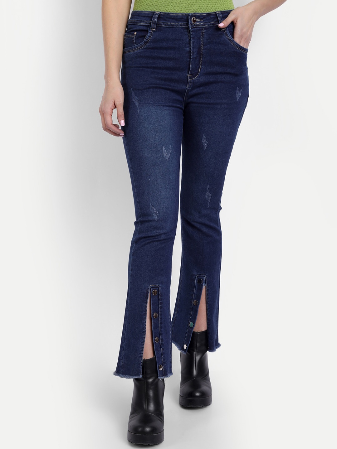 BROADSTAR Women Blue Bootcut High-Rise Mildly Distressed Light Fade Stretchable Jeans
BROADSTAR Women Blue Bootcut High-Rise Mildly Distressed Light Fade Stretchable Jeans