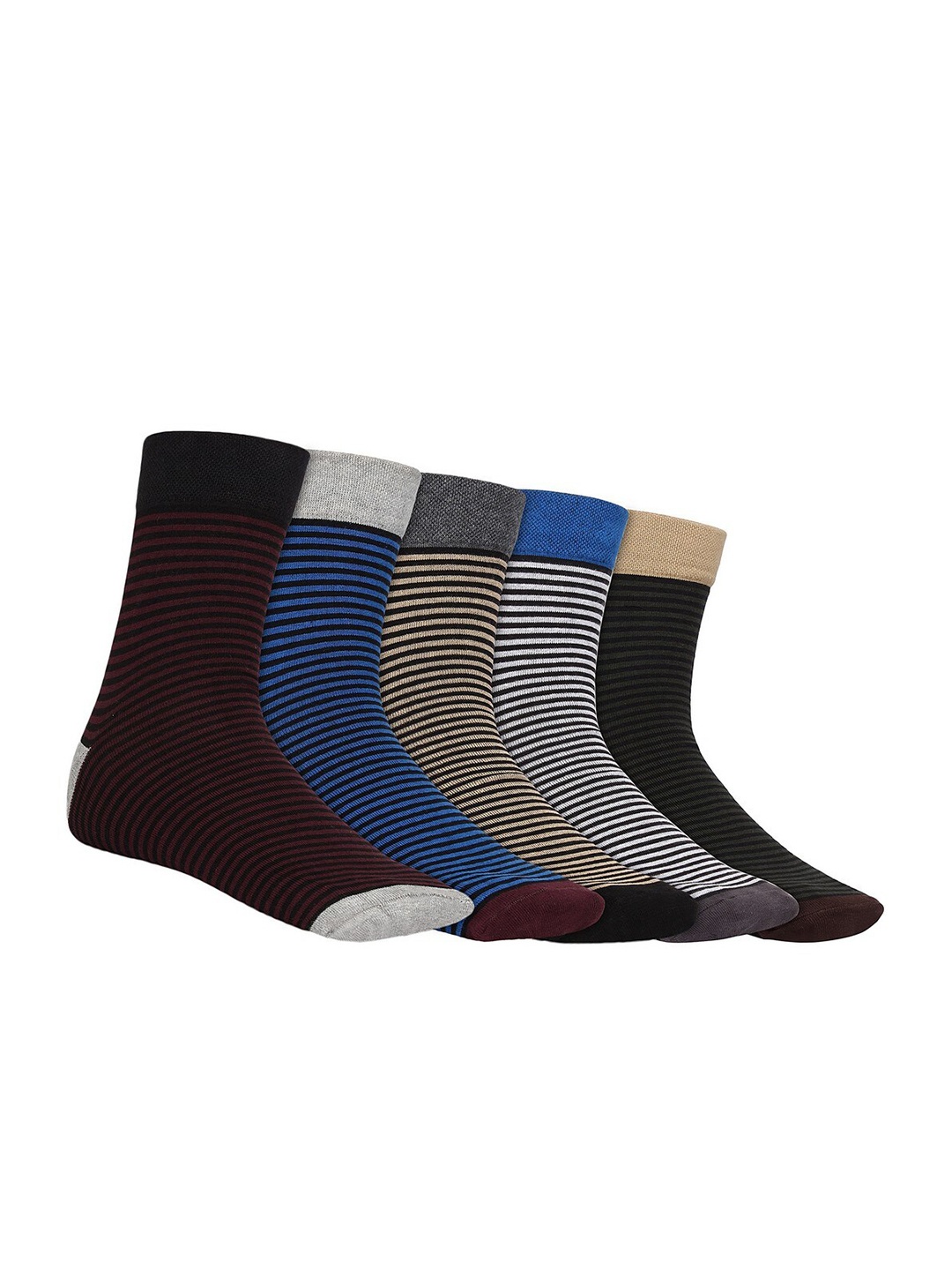 SIDEWOK Men Pack Of 5 Striped Pure Combed Cotton Calf-Length Socks, Navy blue
SIDEWOK Men Pack Of 5 Striped Pure Combed Cotton Calf-Length Socks, Navy blue