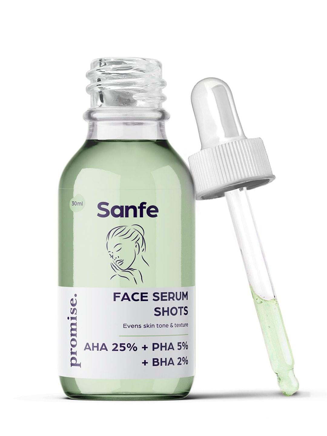 Sanfe Promise 25% AHA 5% PHA & 2% BHA Peeling Face Serum Shots for Glowing Skin- 30 ml, White
Sanfe Promise 25% AHA 5% PHA & 2% BHA Peeling Face Serum Shots for Glowing Skin- 30 ml, White