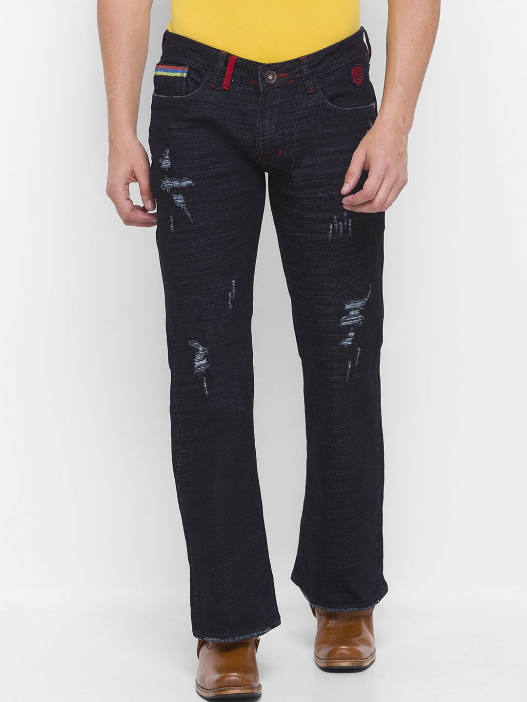 mode de base Men Navy Blue Comfort Bootcut Mildly Distressed Light Fade Stretchable Jeans
mode de base Men Navy Blue Comfort Bootcut Mildly Distressed Light Fade Stretchable Jeans