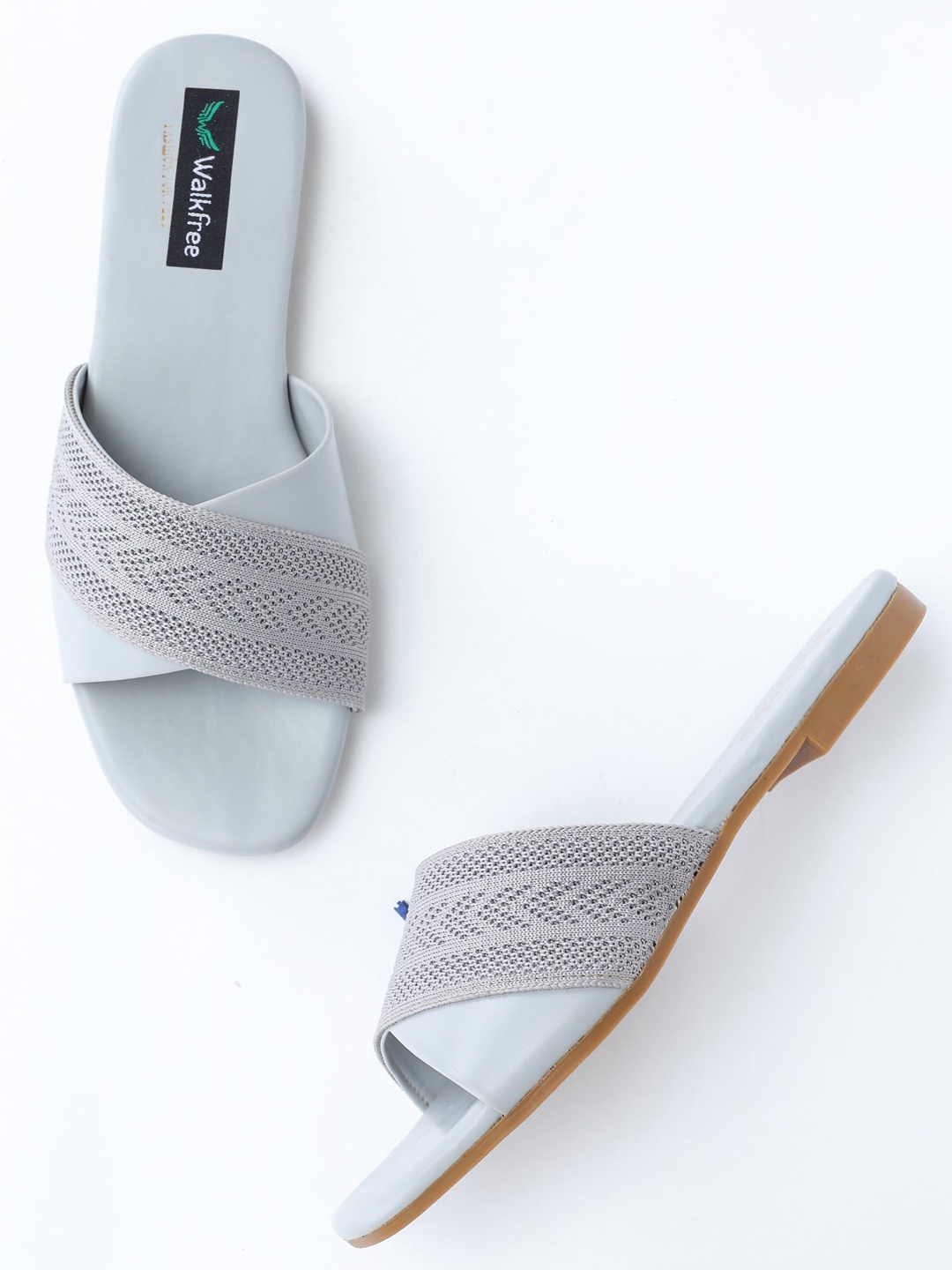 Walkfree Women Grey Open Toe Flats