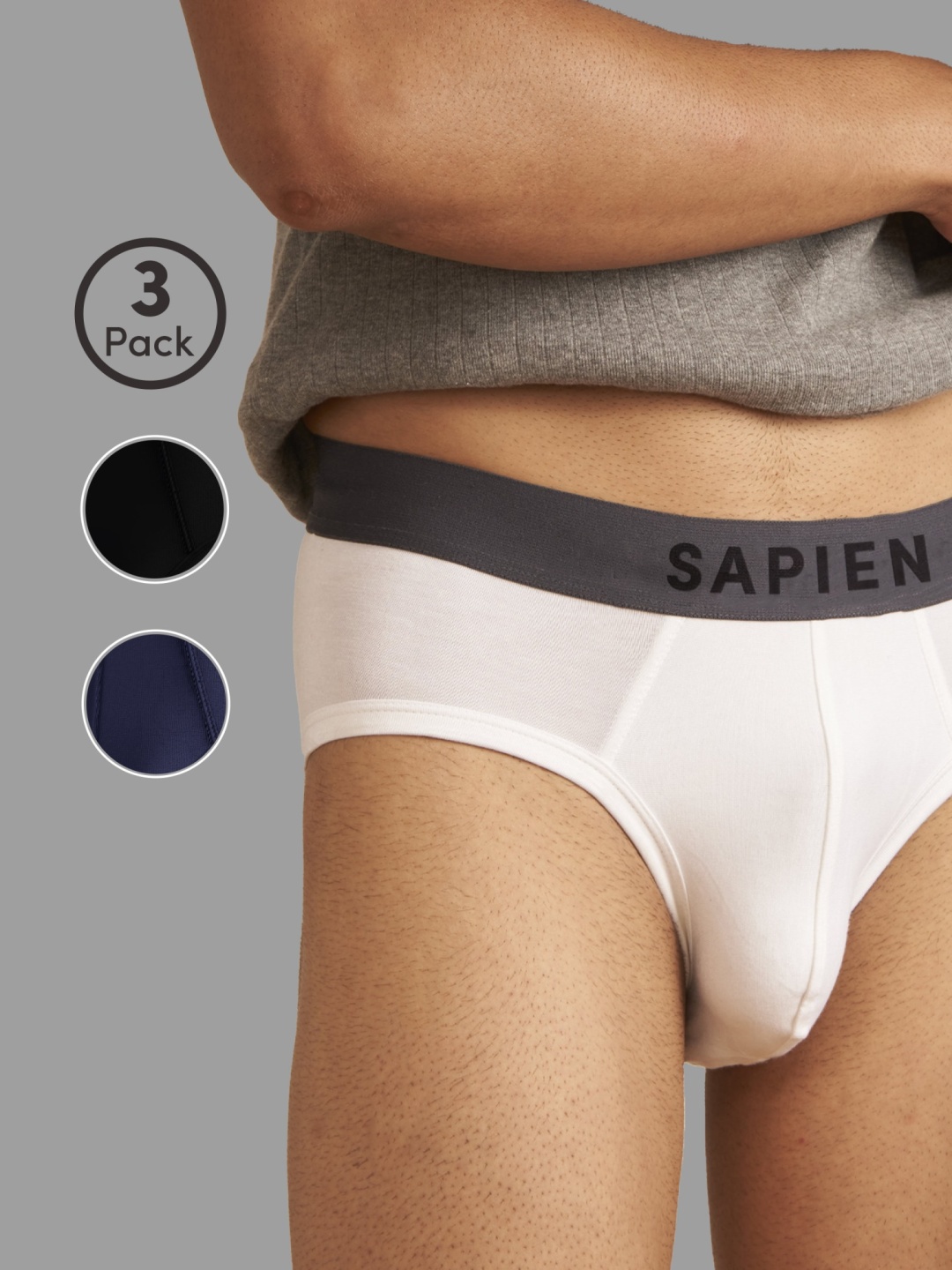 Man Matters Pack of 3 Solid Briefs with Anti Microbial and Micro Modal Finish, Navy blue
Man Matters Pack of 3 Solid Briefs with Anti Microbial and Micro Modal Finish, Navy blue