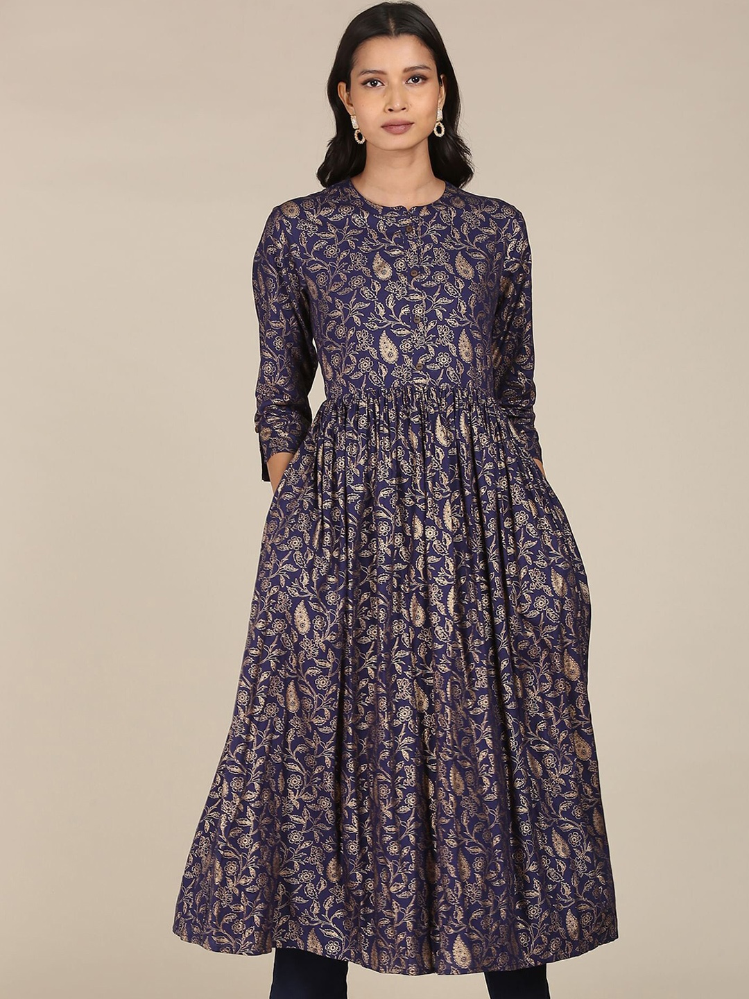 Karigari Women Blue Anarkali Kurta