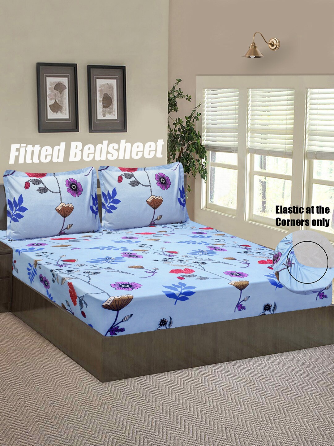 Good Homes by Home Candy Unisex Blue Floral 144 TC Queen Bedsheet with 2 Pillow Covers
Good Homes by Home Candy Unisex Blue Floral 144 TC Queen Bedsheet with 2 Pillow Covers