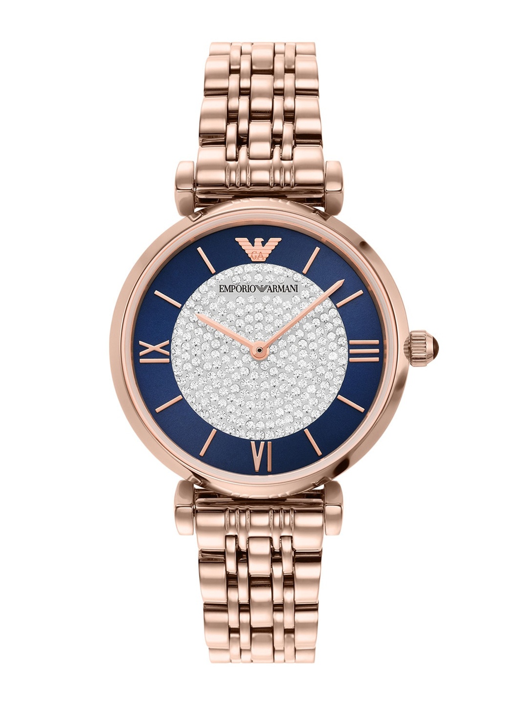 Emporio Armani Women Navy Blue & Silver Bracelet Style Straps Watch AR11423, Rose gold
Emporio Armani Women Navy Blue & Silver Bracelet Style Straps Watch AR11423, Rose gold