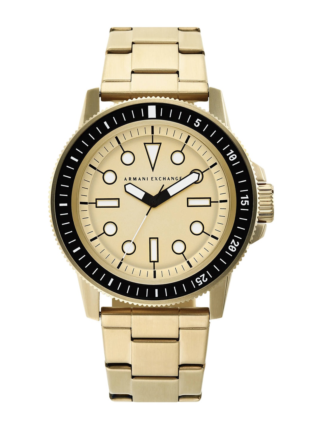 Armani Exchange Men Gold-Toned Stainless Steel Bracelet Style Analogue Watch AX1854
Armani Exchange Men Gold-Toned Stainless Steel Bracelet Style Analogue Watch AX1854