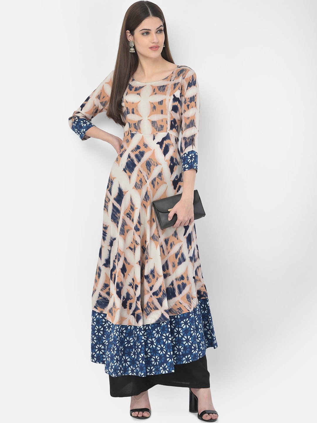 Span Women Multicoloured Ethnic Motifs Printed Flared Sleeves Thread Work Kurta, Multi
Span Women Multicoloured Ethnic Motifs Printed Flared Sleeves Thread Work Kurta, Multi