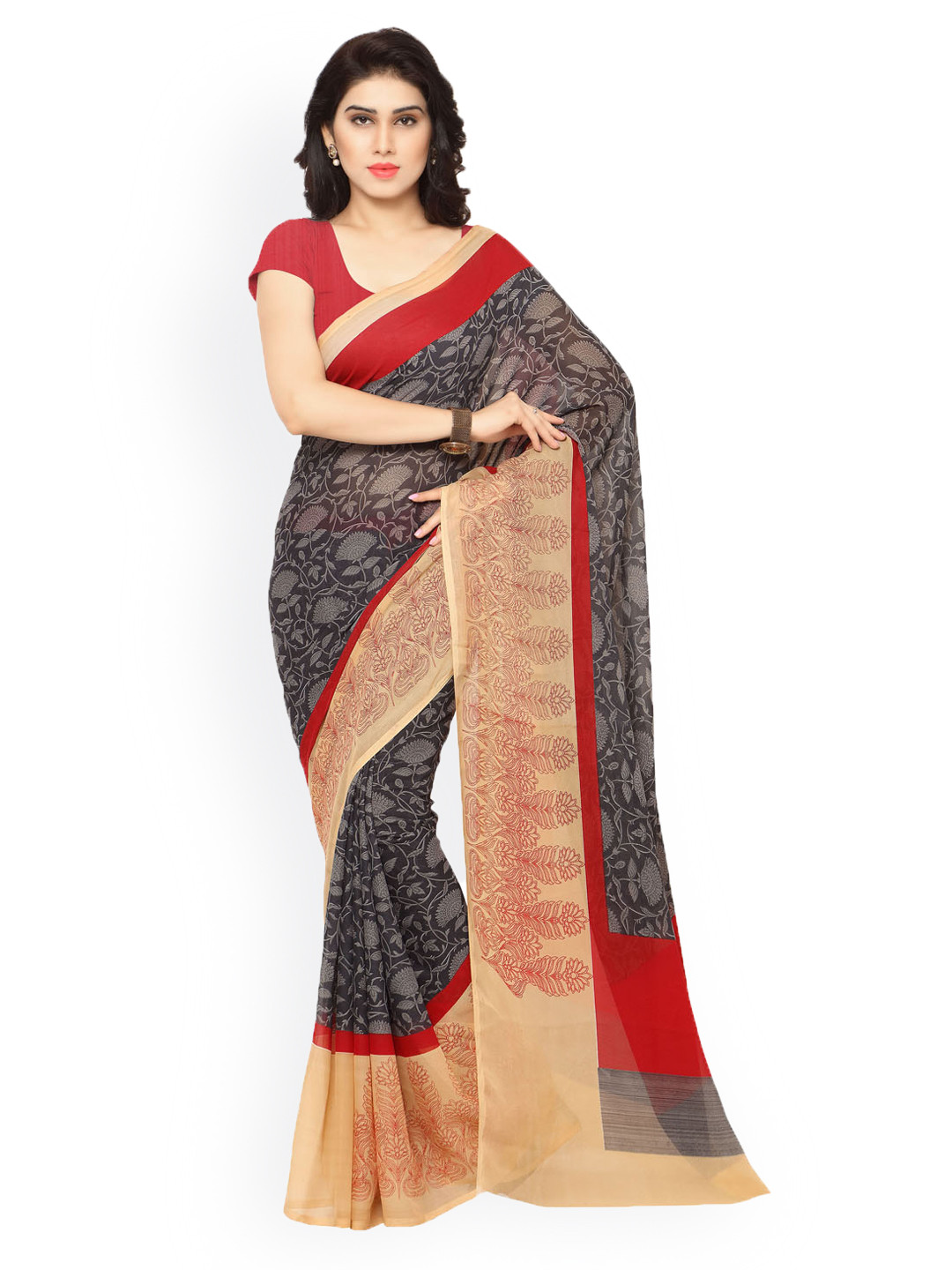 Triveni Grey Art Silk Floral Print Saree
Triveni Grey Art Silk Floral Print Saree