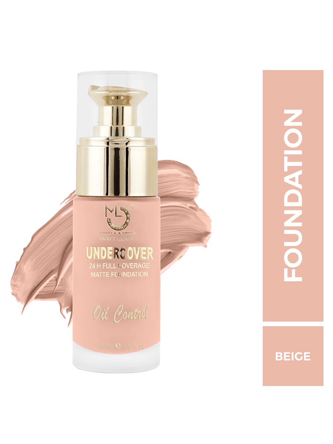 MATTLOOK Undercover 24H Full Coverage Oil Control Matte Foundation - White Ivory, Beige
MATTLOOK Undercover 24H Full Coverage Oil Control Matte Foundation - White Ivory, Beige