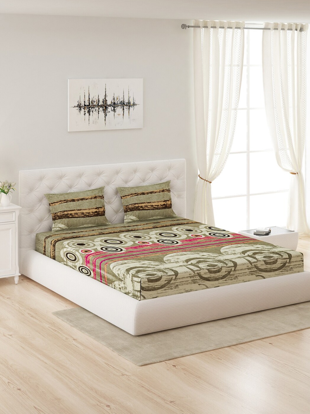 Monte Carlo Green & Pink Geometric Printed 300 GSM Queen Bedsheet with 2 Pillow Cover
Monte Carlo Green & Pink Geometric Printed 300 GSM Queen Bedsheet with 2 Pillow Cover