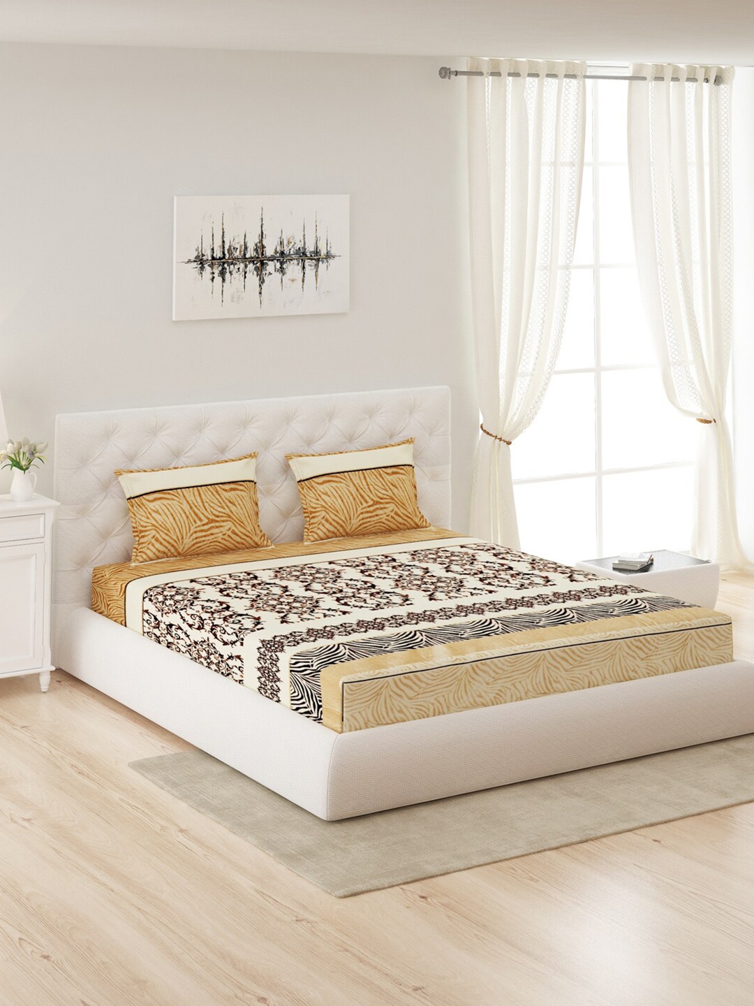 Monte Carlo Beige & Brown Ethnic Motifs Printed 300 GSM Queen Bedsheet with 2 Pillow Cover
Monte Carlo Beige & Brown Ethnic Motifs Printed 300 GSM Queen Bedsheet with 2 Pillow Cover
