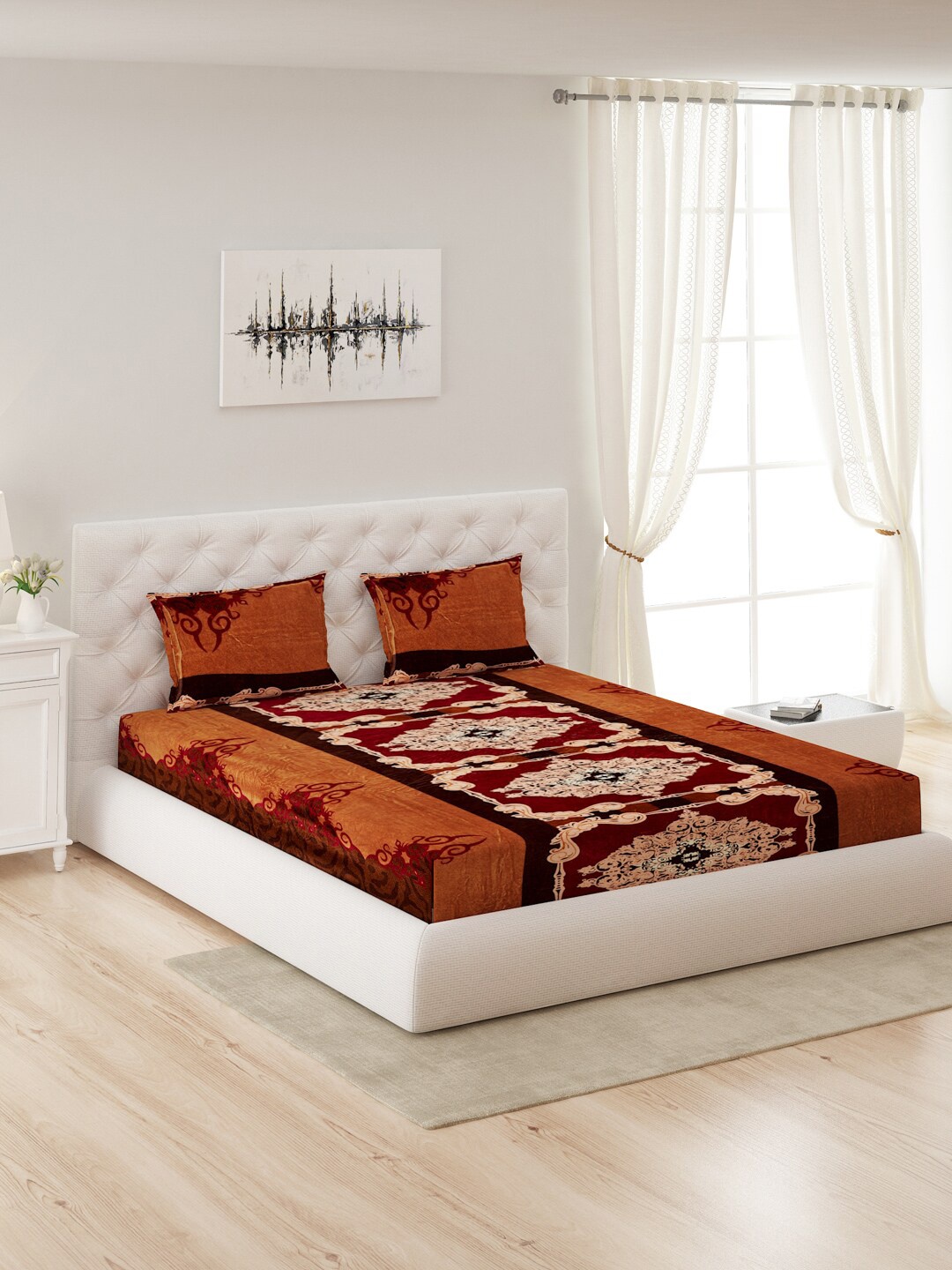 Monte Carlo Rust & Red Ethnic Motifs 280 GSM Queen Bedsheet with 2 Pillow Covers
Monte Carlo Rust & Red Ethnic Motifs 280 GSM Queen Bedsheet with 2 Pillow Covers