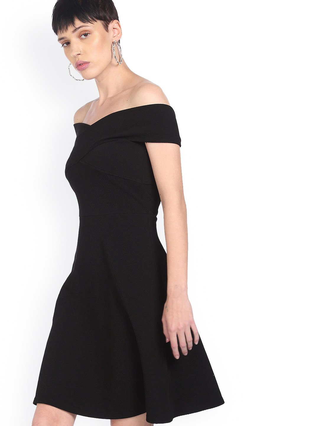 Sugr Women Black Off-Shoulder Dress 
Sugr Women Black Off-Shoulder Dress