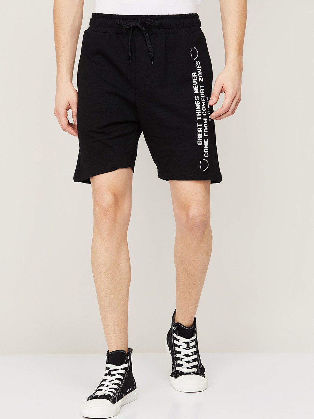 SmileyWorld Men Black Shorts