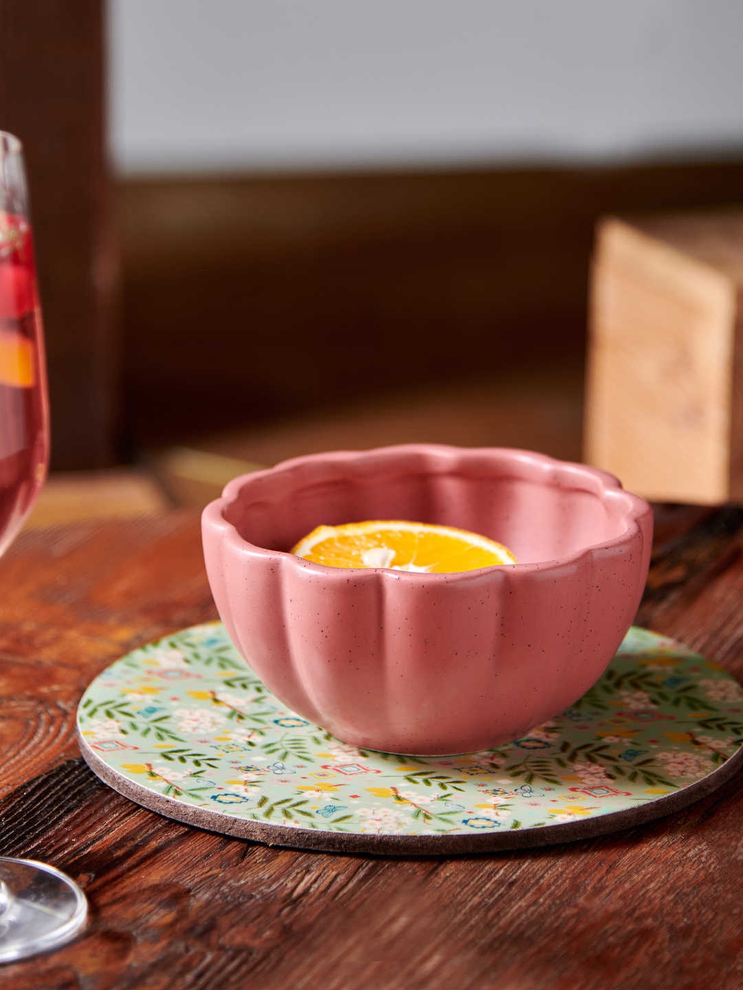 Chumbak Pink Ceramic Glossy Bowl