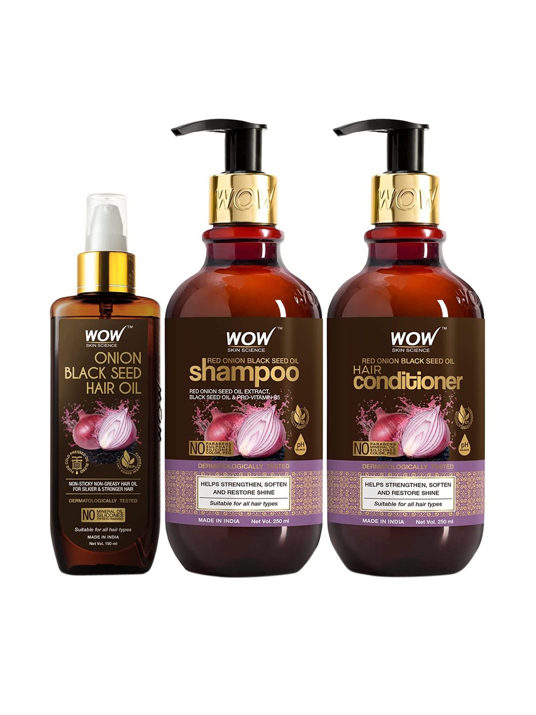 WOW SKIN SCIENCE Onion Oil Ultimate Hair Care Kit- Shampoo + Hair Conditioner + Oil- 650ml, White
WOW SKIN SCIENCE Onion Oil Ultimate Hair Care Kit- Shampoo + Hair Conditioner + Oil- 650ml, White