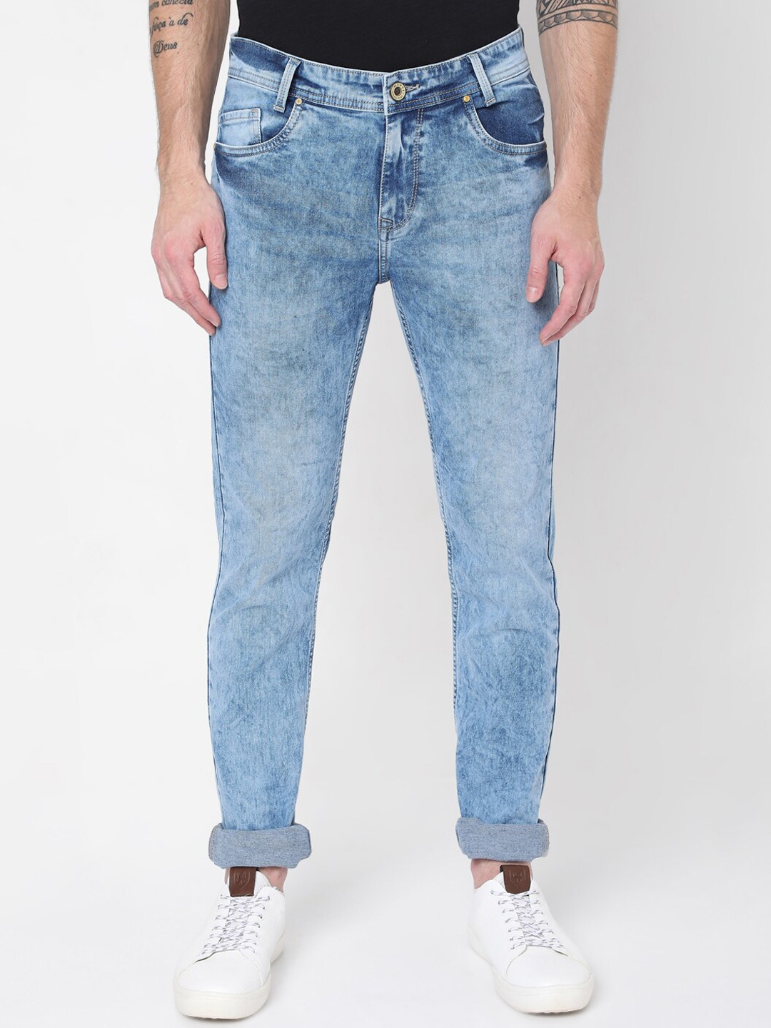 Mufti Men Blue Heavy Fade Stretchable Jeans
