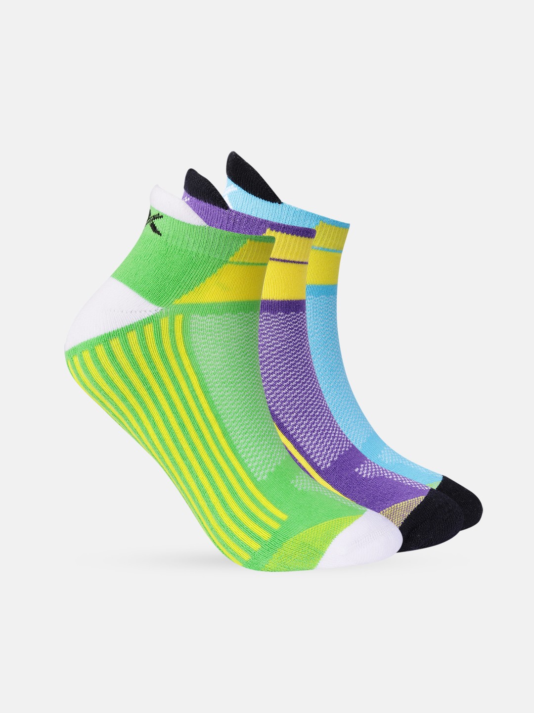 HRX by Hrithik Roshan Womens Multicoloured Set of 3 Half Terry Ankle Length Socks, Multi
HRX by Hrithik Roshan Womens Multicoloured Set of 3 Half Terry Ankle Length Socks, Multi