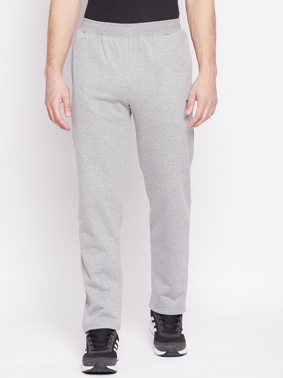 Okane Men Grey Solid Track Pants