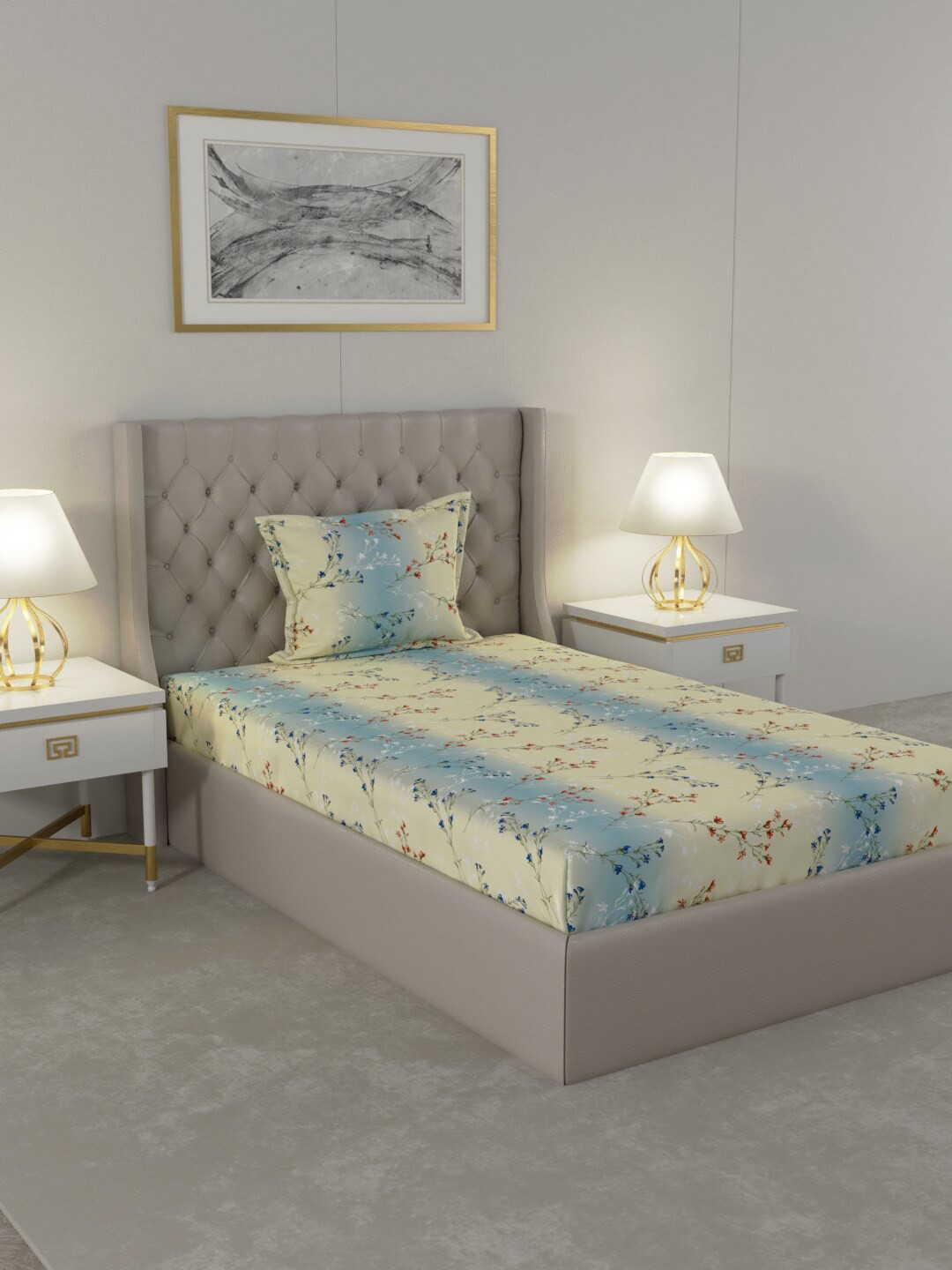 Raymond Home Cream-Coloured Floral 104 TC Cotton Single Bedsheet with 1 Pillow Cover
Raymond Home Cream-Coloured Floral 104 TC Cotton Single Bedsheet with 1 Pillow Cover