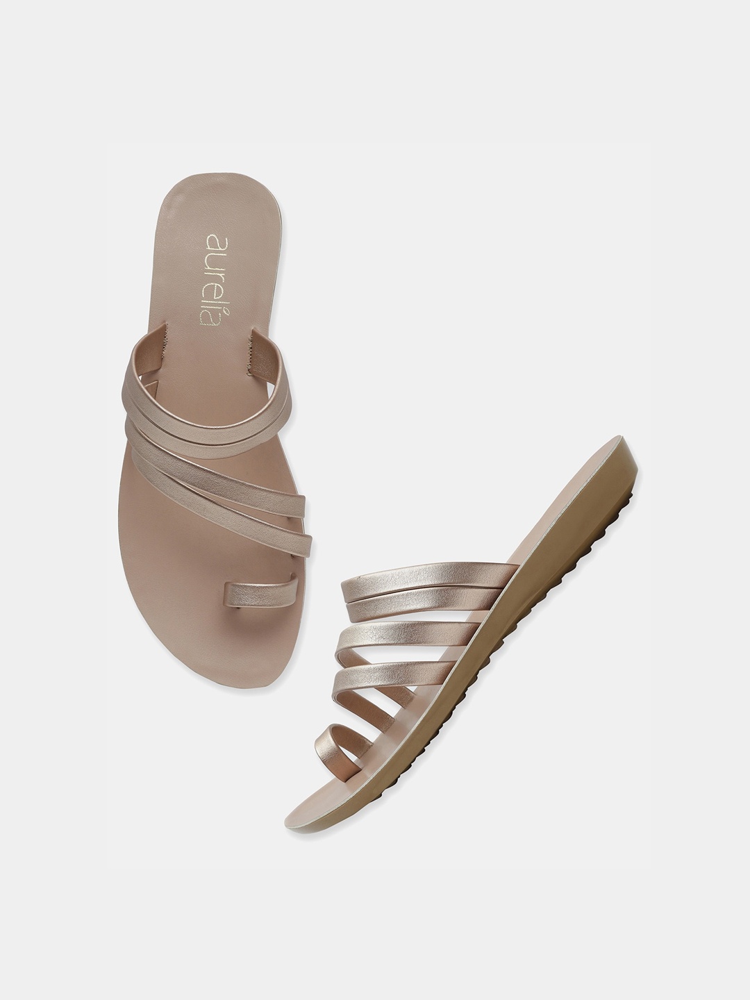 AURELIA Women Rose Gold One Toe Flats
