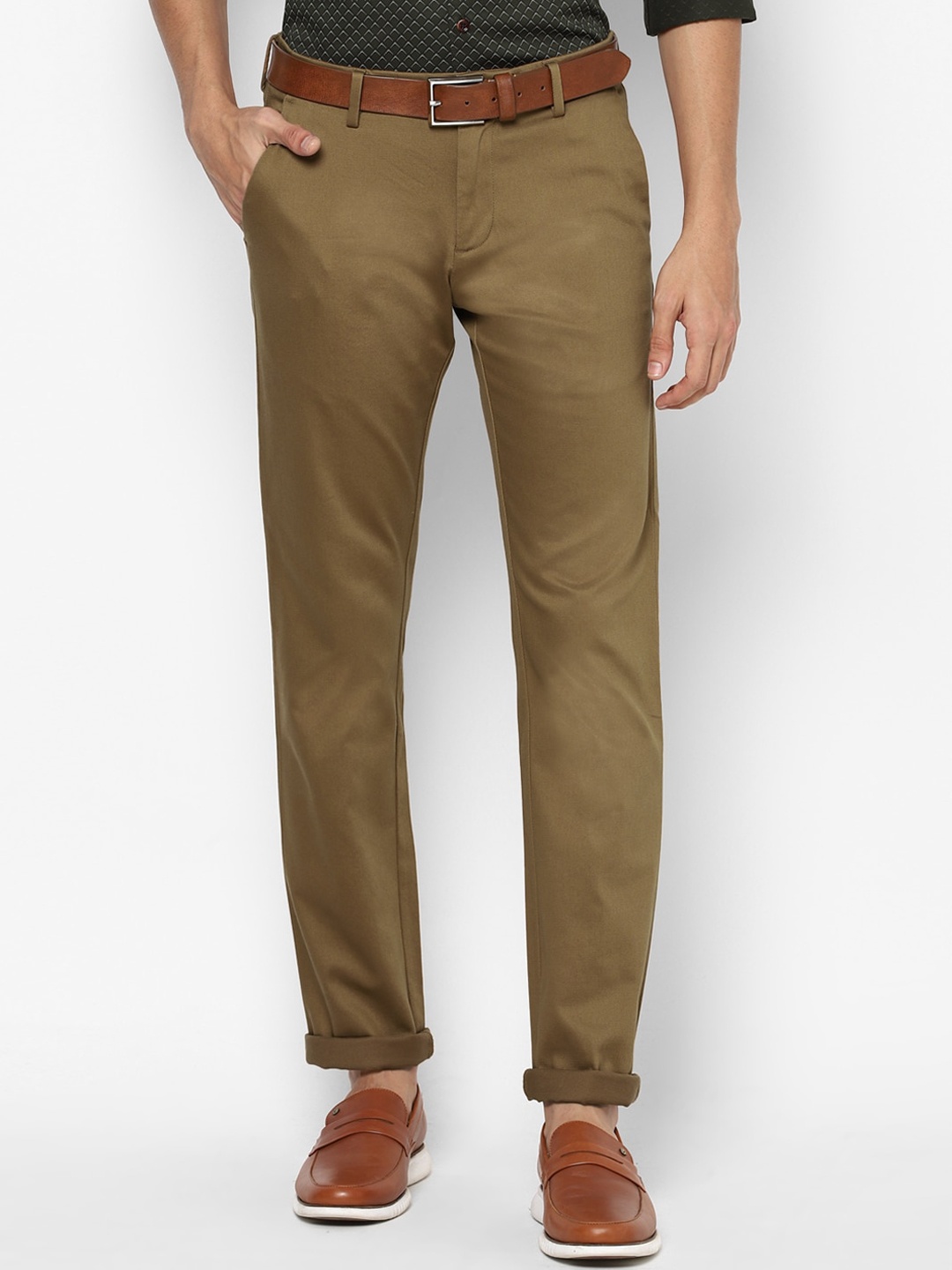 Allen Solly Men Khaki Slim Fit Trousers