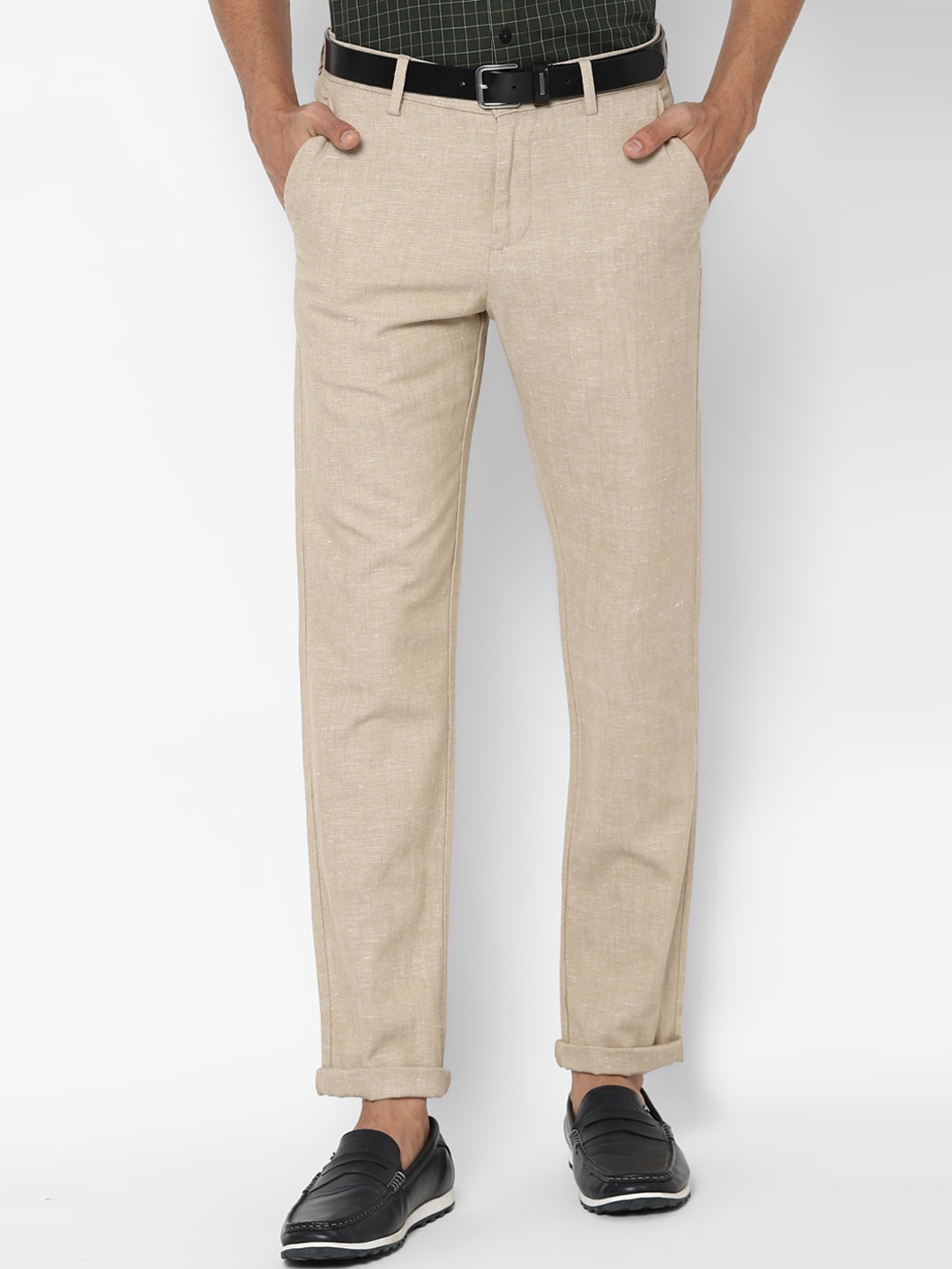 Allen Solly Men Beige Trousers