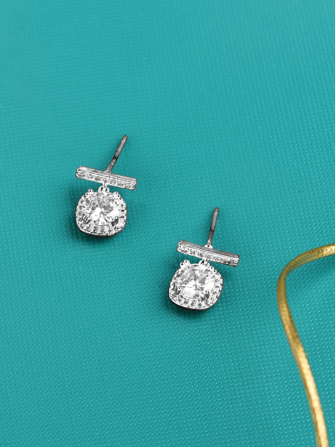 AMI Silver-Plated CZ Contemporary Studs Earrings
AMI Silver-Plated CZ Contemporary Studs Earrings