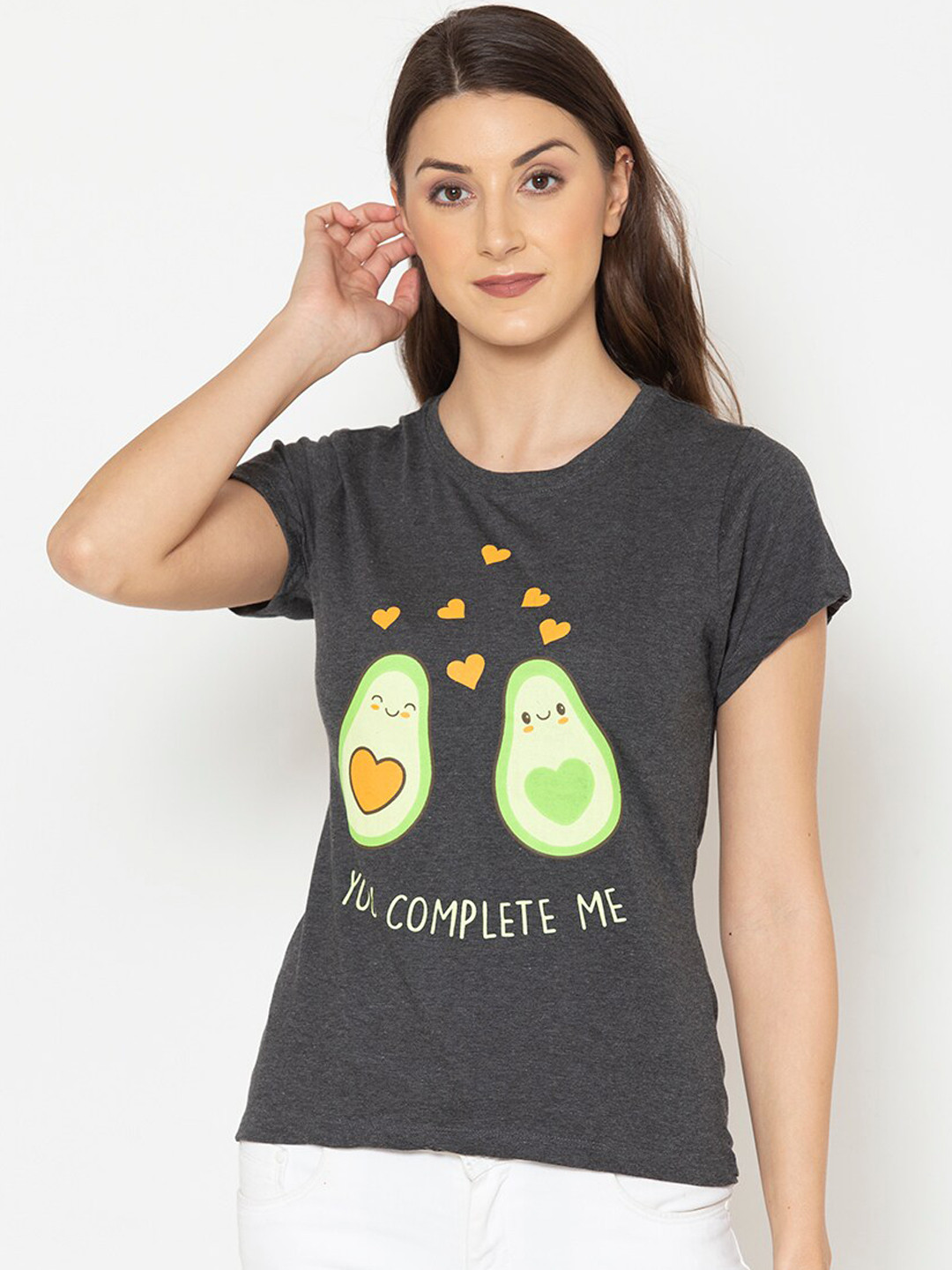 Lounge Dreams Women Charcoal Grey Printed Pure Cotton Lounge Tshirt
Lounge Dreams Women Charcoal Grey Printed Pure Cotton Lounge Tshirt