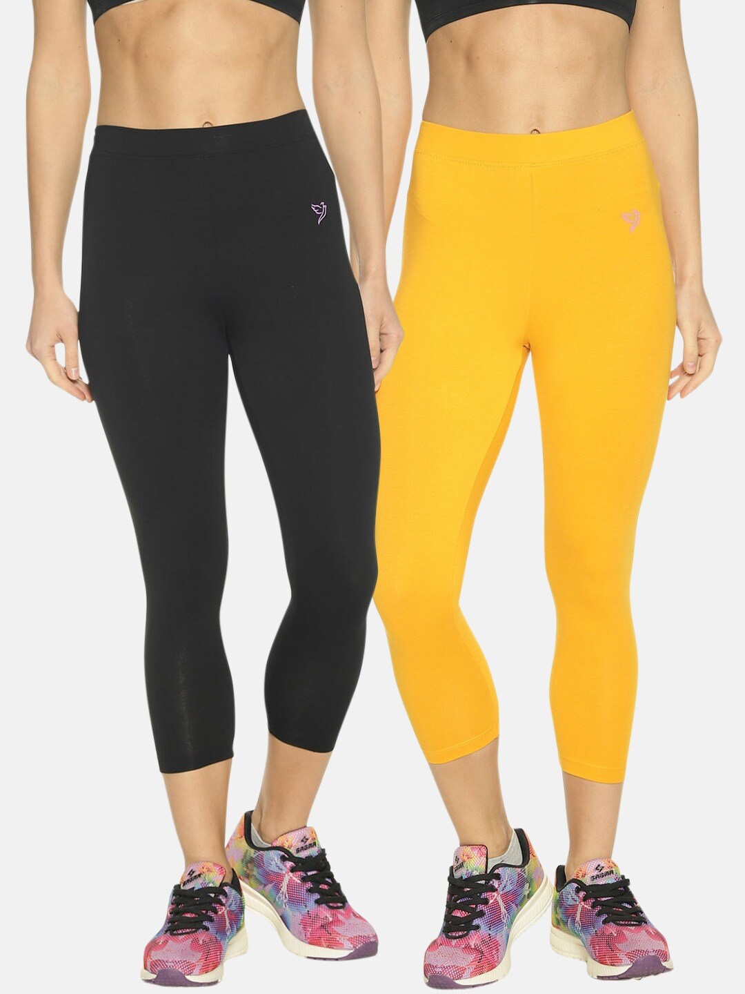 TWIN BIRDS Pack of 2 Women Solid Skinny Fit Three-Fourth Stretch Cotton Capri Legging, Black
TWIN BIRDS Pack of 2 Women Solid Skinny Fit Three-Fourth Stretch Cotton Capri Legging, Black
