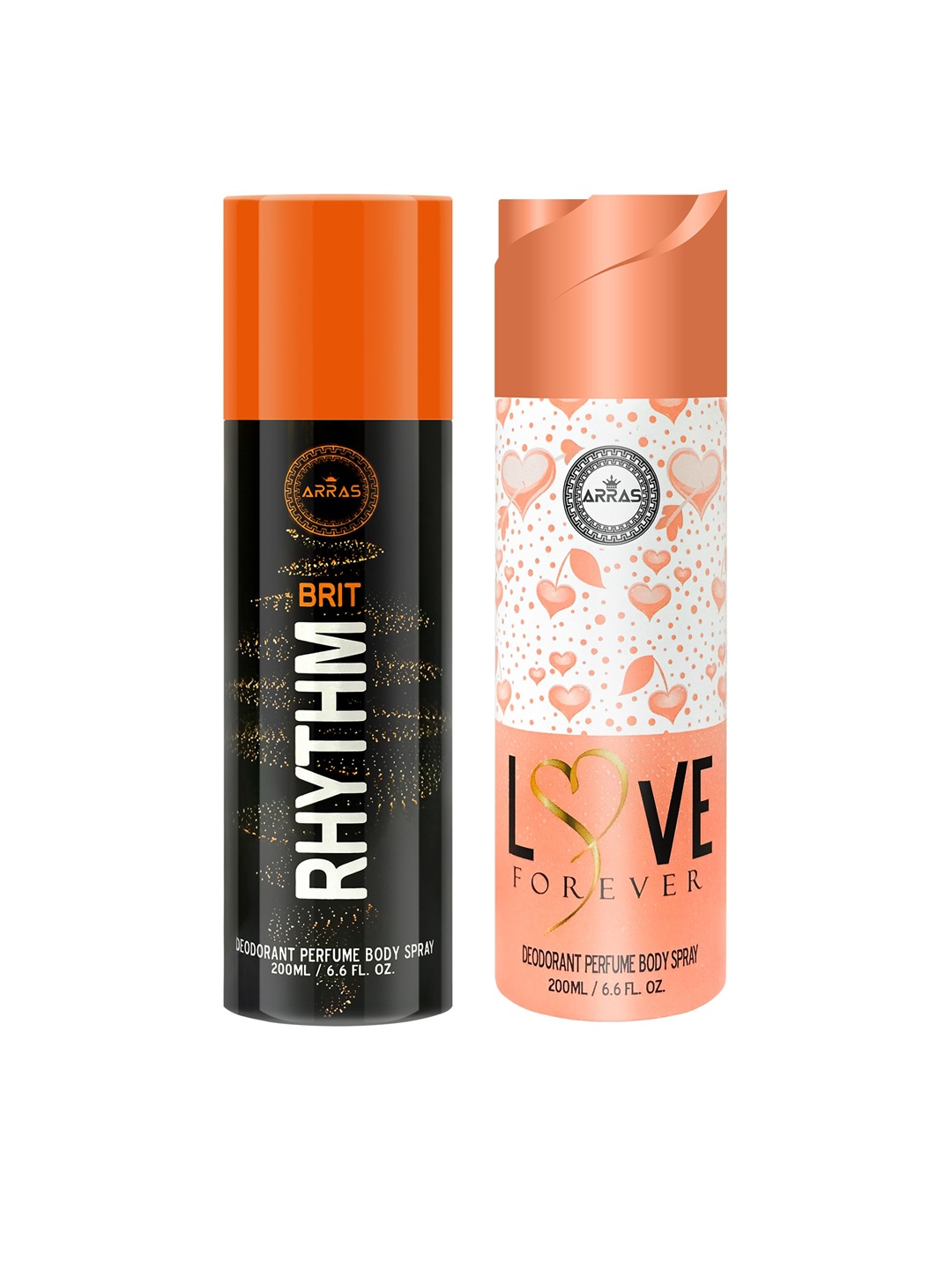Arras Set Of 2 Brit Rhythm & Love Forever Deodorant Body Spray, Black