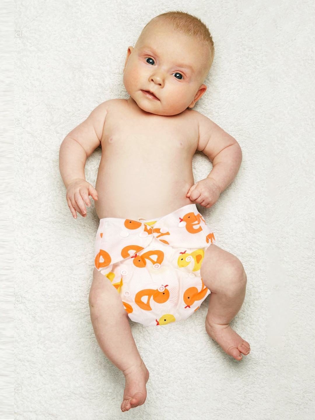 Baby Moo Yellow & Orange Printed Reusable Diaper