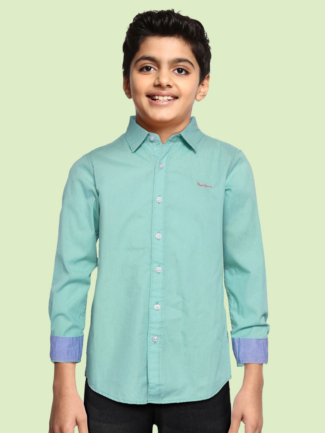 Pepe Jeans Boys Blue Pure Cotton Casual Shirt