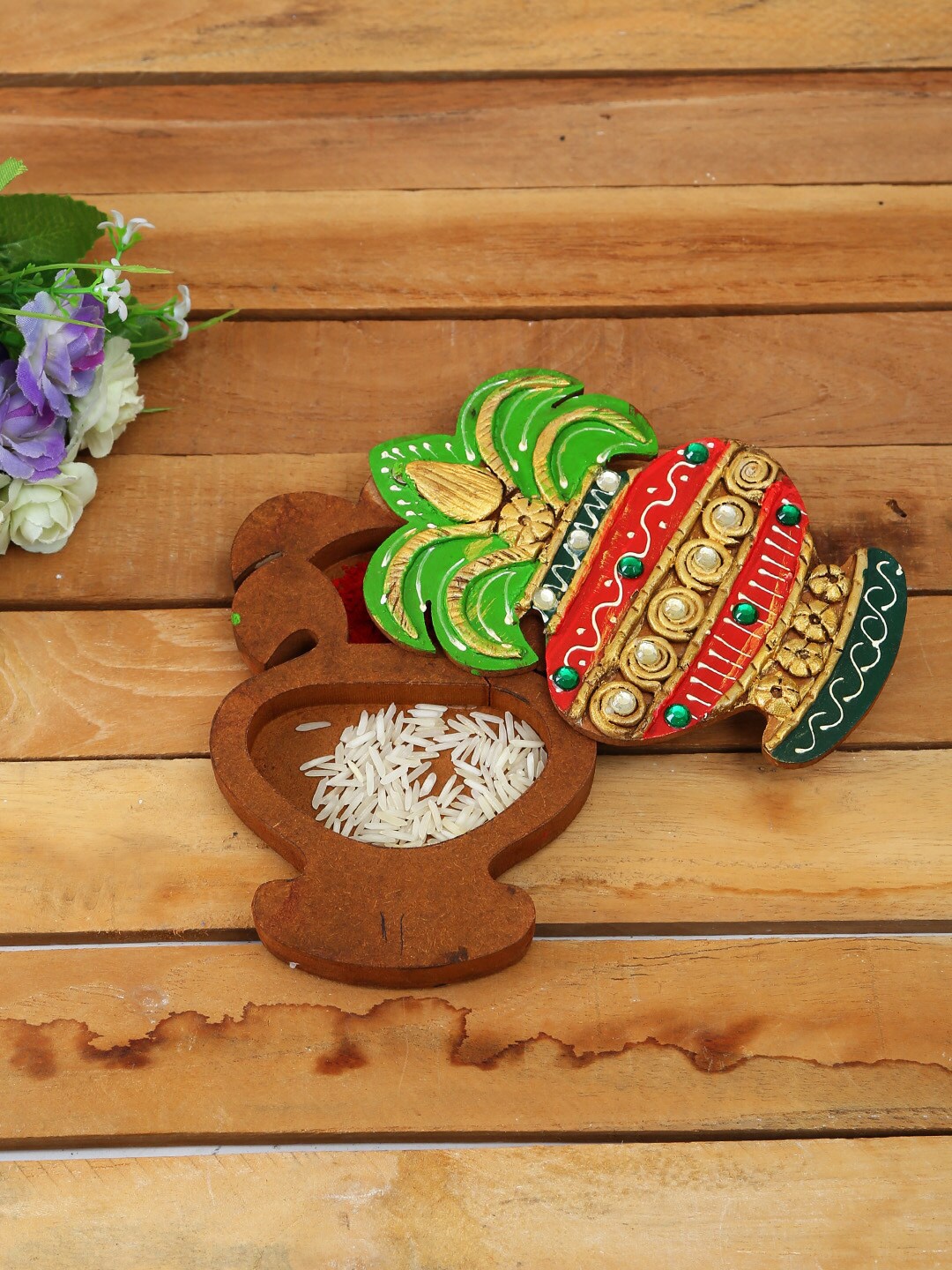 Aapno Rajasthan Brown & Red Self-Design Kalesh Design Wood & Clay Jewelry Box Organizer
Aapno Rajasthan Brown & Red Self-Design Kalesh Design Wood & Clay Jewelry Box Organizer