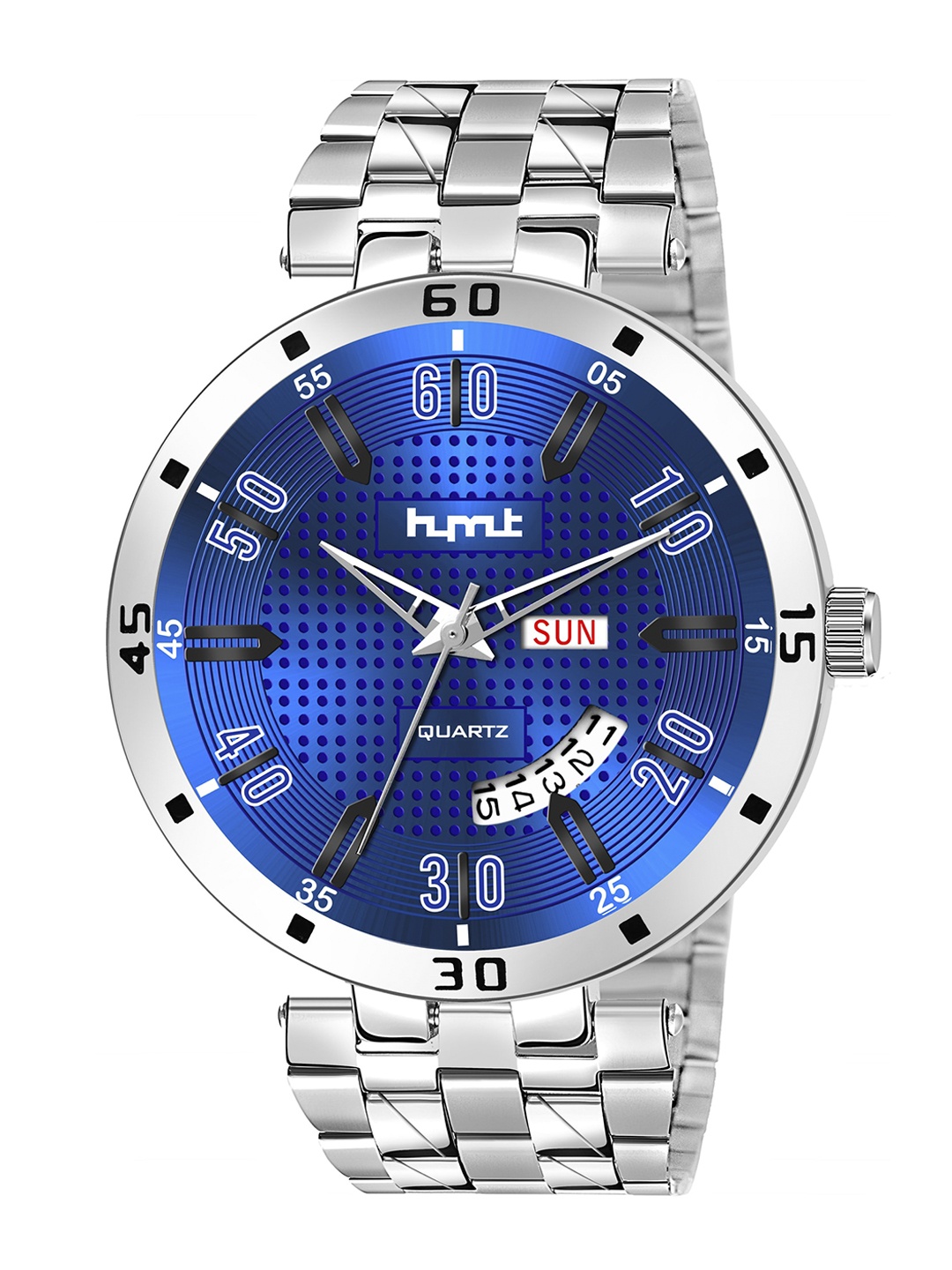 HYMT Men Blue Dial & Silver Toned Stainless Steel Bracelet Style Straps Analogue Watch
HYMT Men Blue Dial & Silver Toned Stainless Steel Bracelet Style Straps Analogue Watch