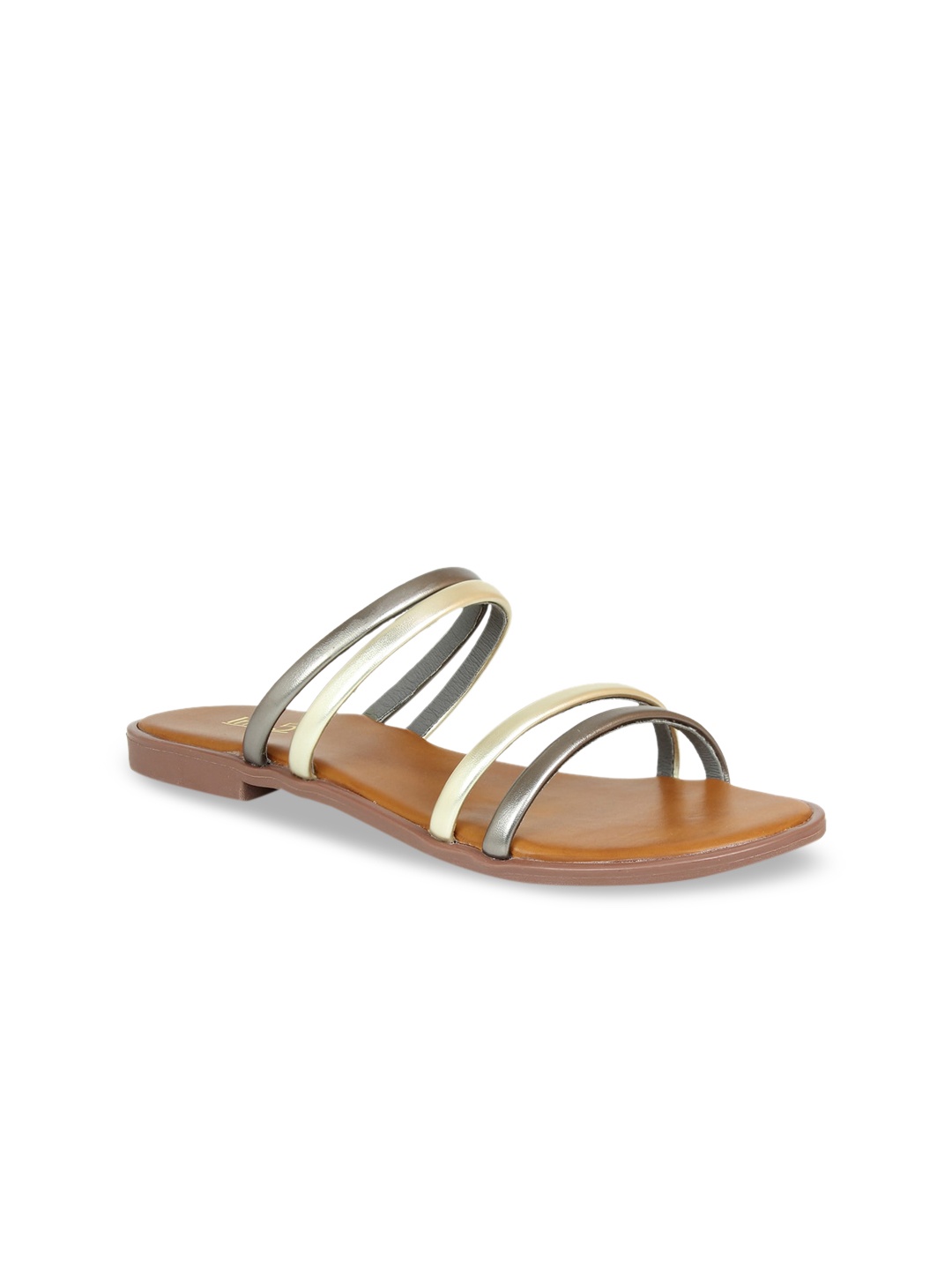 Inc 5 Women Grey Open Toe Flats