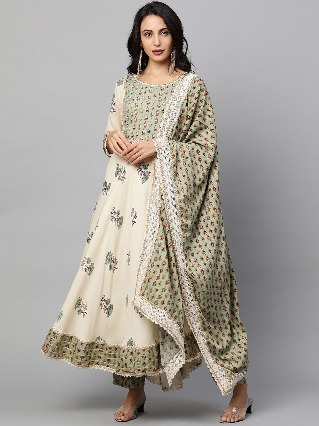FASHOR Women Green Ethnic Motifs Printed Sequinned Kurta with Trouser & With Dupatta
FASHOR Women Green Ethnic Motifs Printed Sequinned Kurta with Trouser & With Dupatta