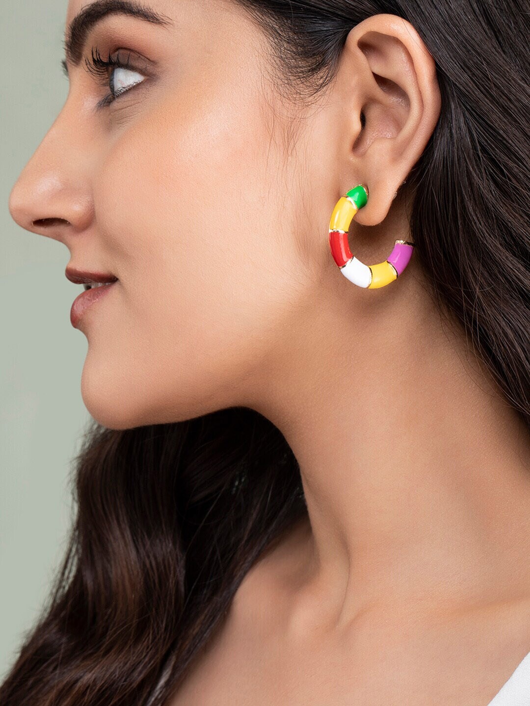 TOKYO TALKIES X rubans FASHION ACCESSORIES Gold-Toned Contemporary Half-Hoop Earrings
TOKYO TALKIES X rubans FASHION ACCESSORIES Gold-Toned Contemporary Half-Hoop Earrings