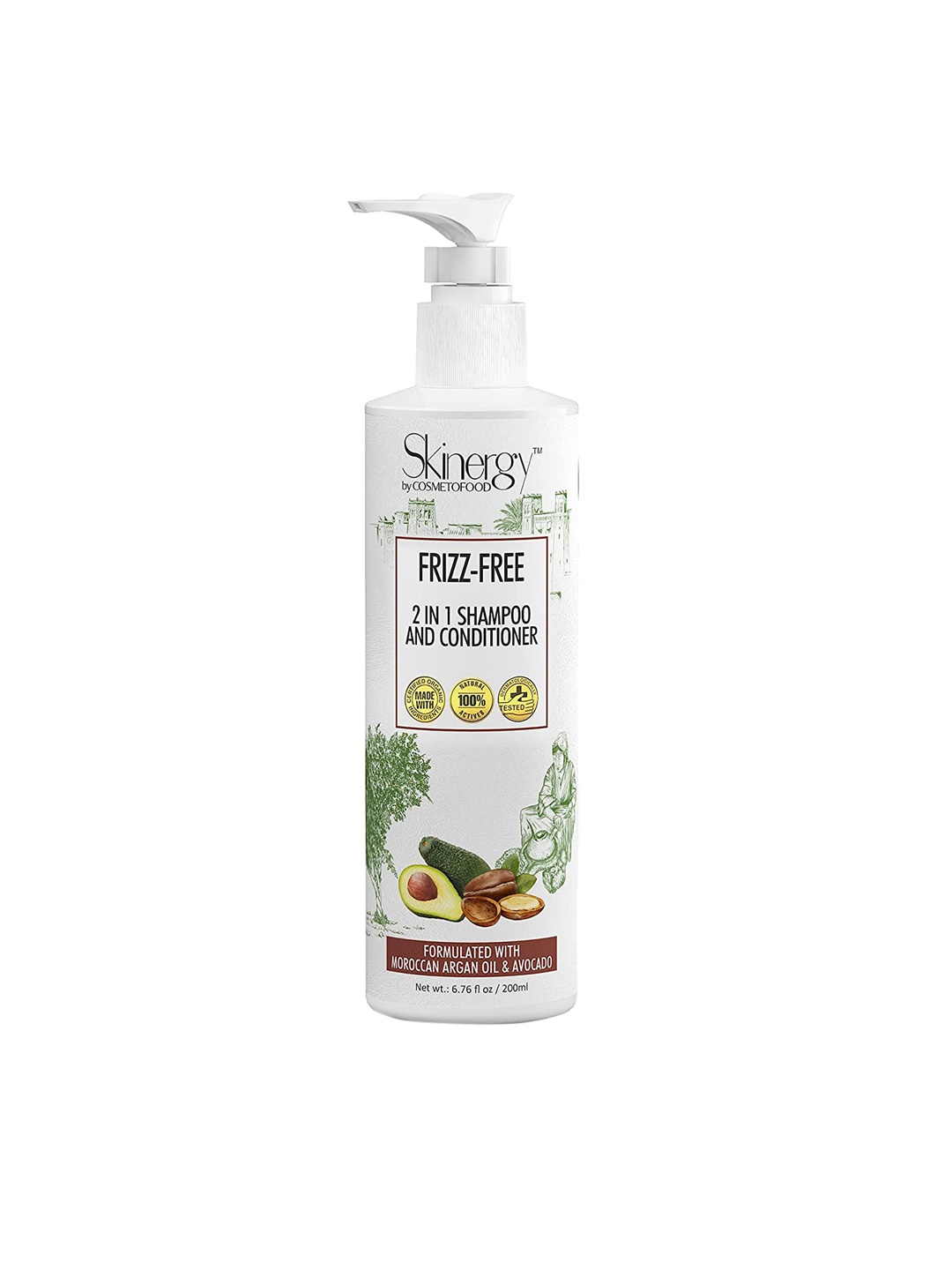 COSMETOFOOD Skinergy Frizz-Free 2 in 1 Shampoo & Conditioner With Moroccan Avocado 200 ml, Multi
COSMETOFOOD Skinergy Frizz-Free 2 in 1 Shampoo & Conditioner With Moroccan Avocado 200 ml, Multi