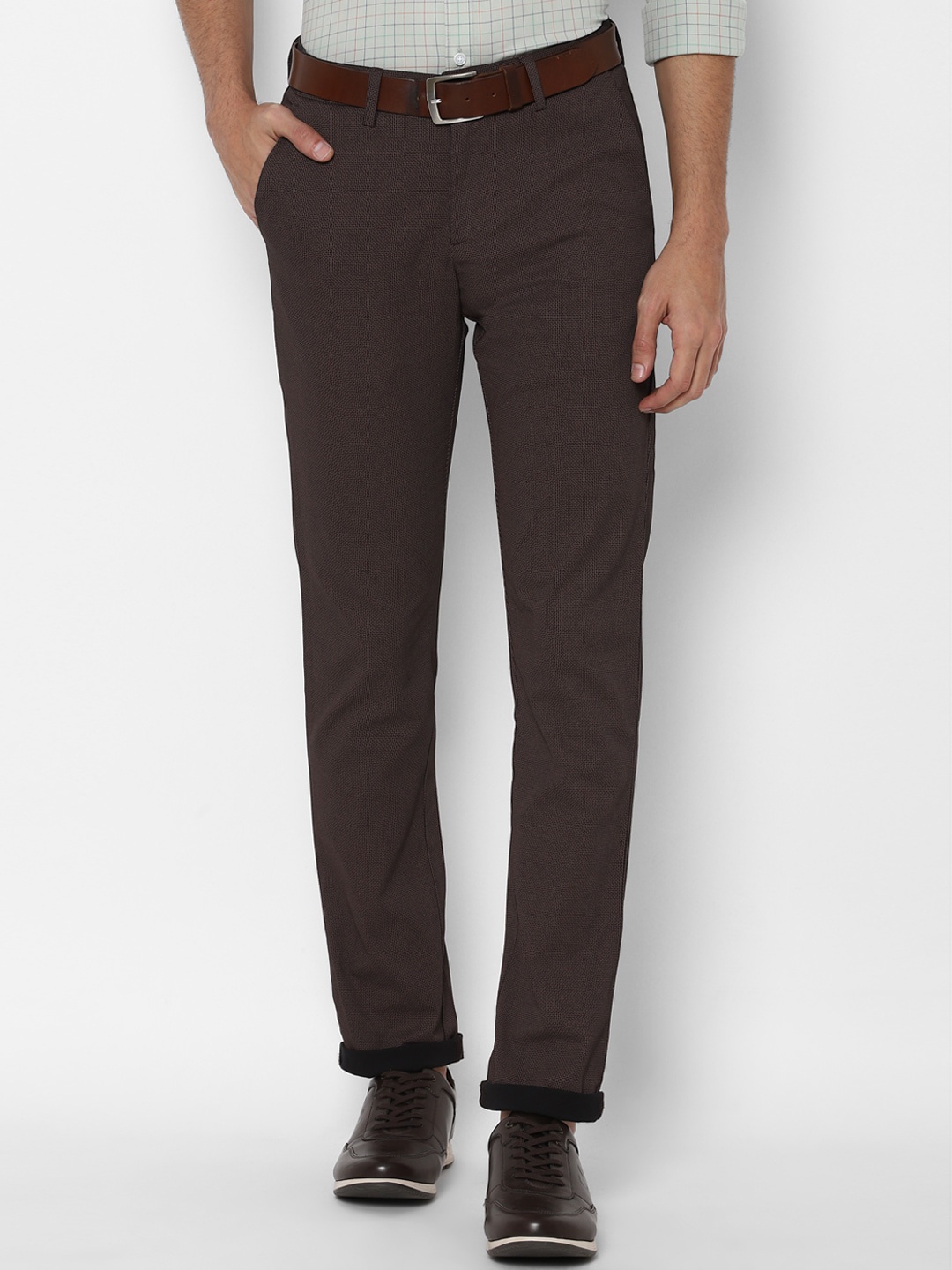 Allen Solly Men Brown Slim Fit Trousers