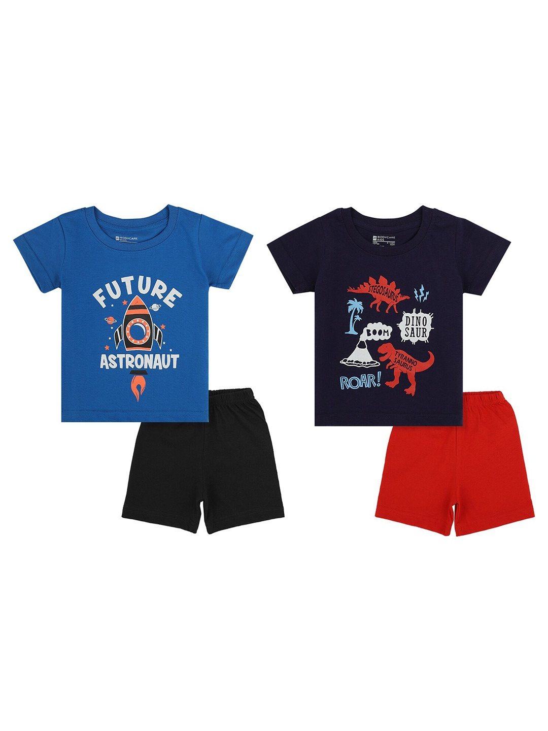 Bodycare Kids Boys Pack of 2 Navy Blue & Blue Printed Pure Cotton T-shirt with Shorts
Bodycare Kids Boys Pack of 2 Navy Blue & Blue Printed Pure Cotton T-shirt with Shorts