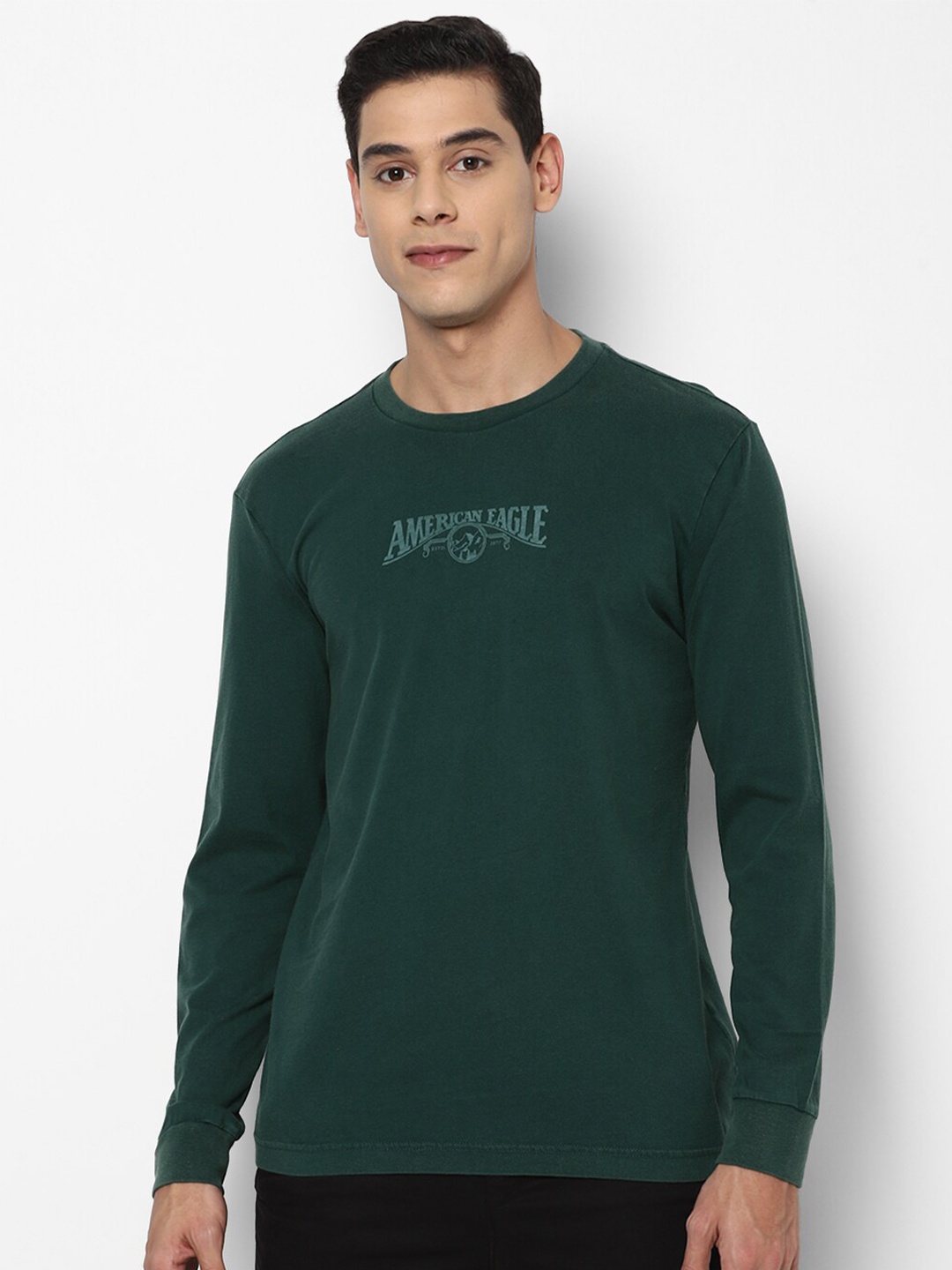 AMERICAN EAGLE OUTFITTERS Men Green Typography Printed T-shirt