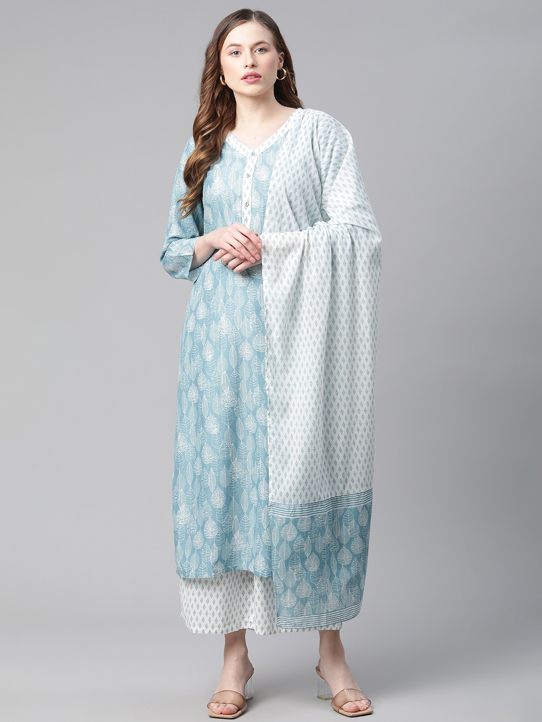 Rangriti Women Assorted Printed Kurta with Palazzos & Dupatta