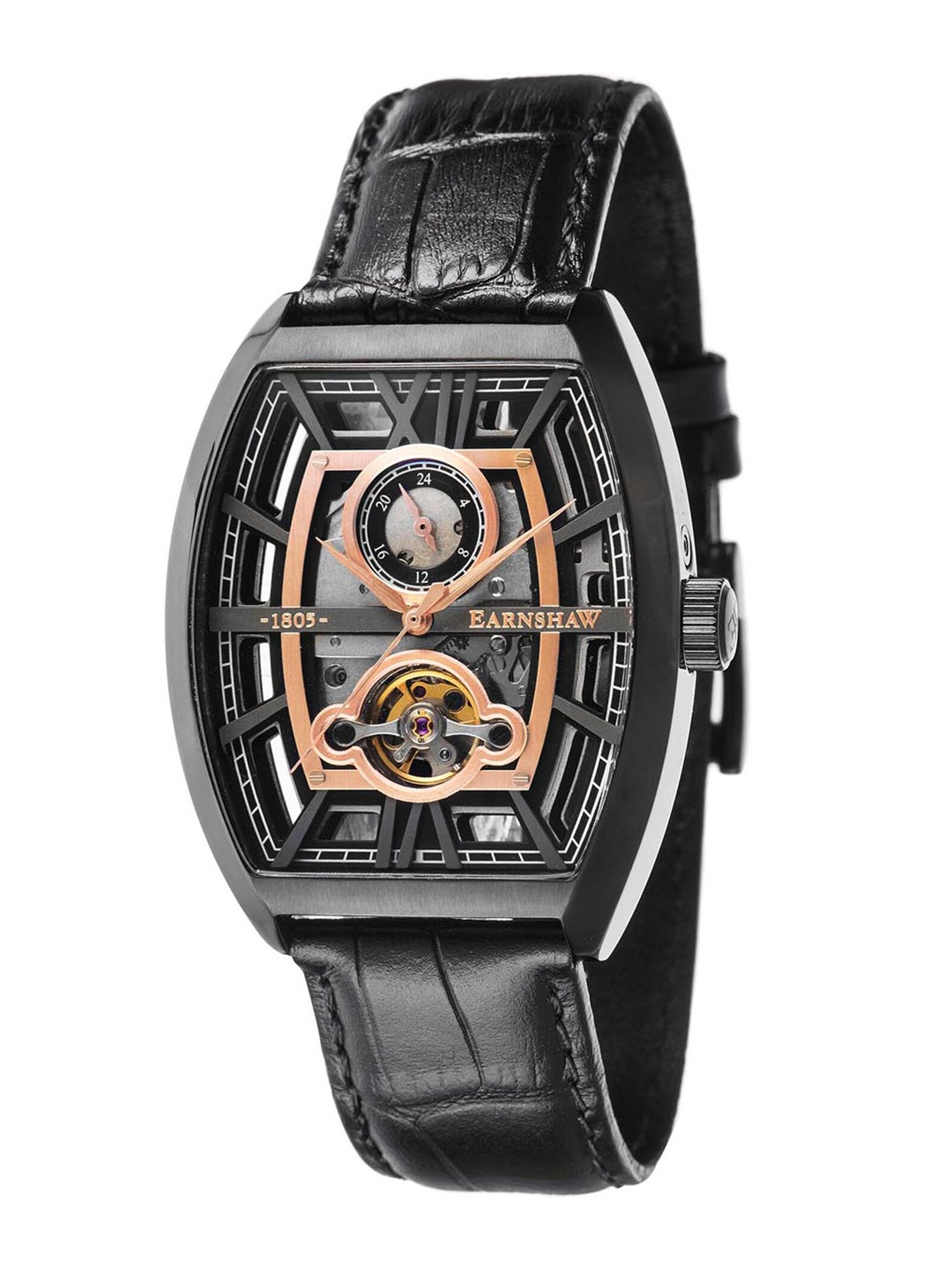 EARNSHAW Men Black Skeleton Dial & Black Leather Textured Straps Analogue Automatic Motion Powered Watch
EARNSHAW Men Black Skeleton Dial & Black Leather Textured Straps Analogue Automatic Motion Powered Watch
