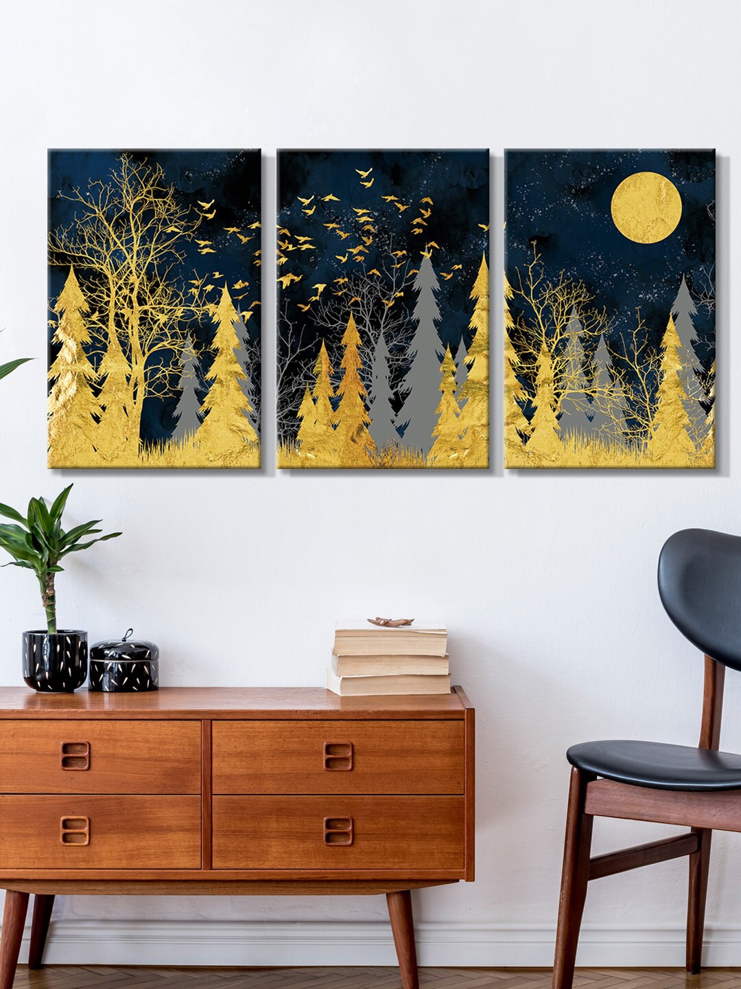 999Store Set Of 3 Blue & Yellow Moonlight Over The Forest Painting Framed Canvas Wall Art
999Store Set Of 3 Blue & Yellow Moonlight Over The Forest Painting Framed Canvas Wall Art