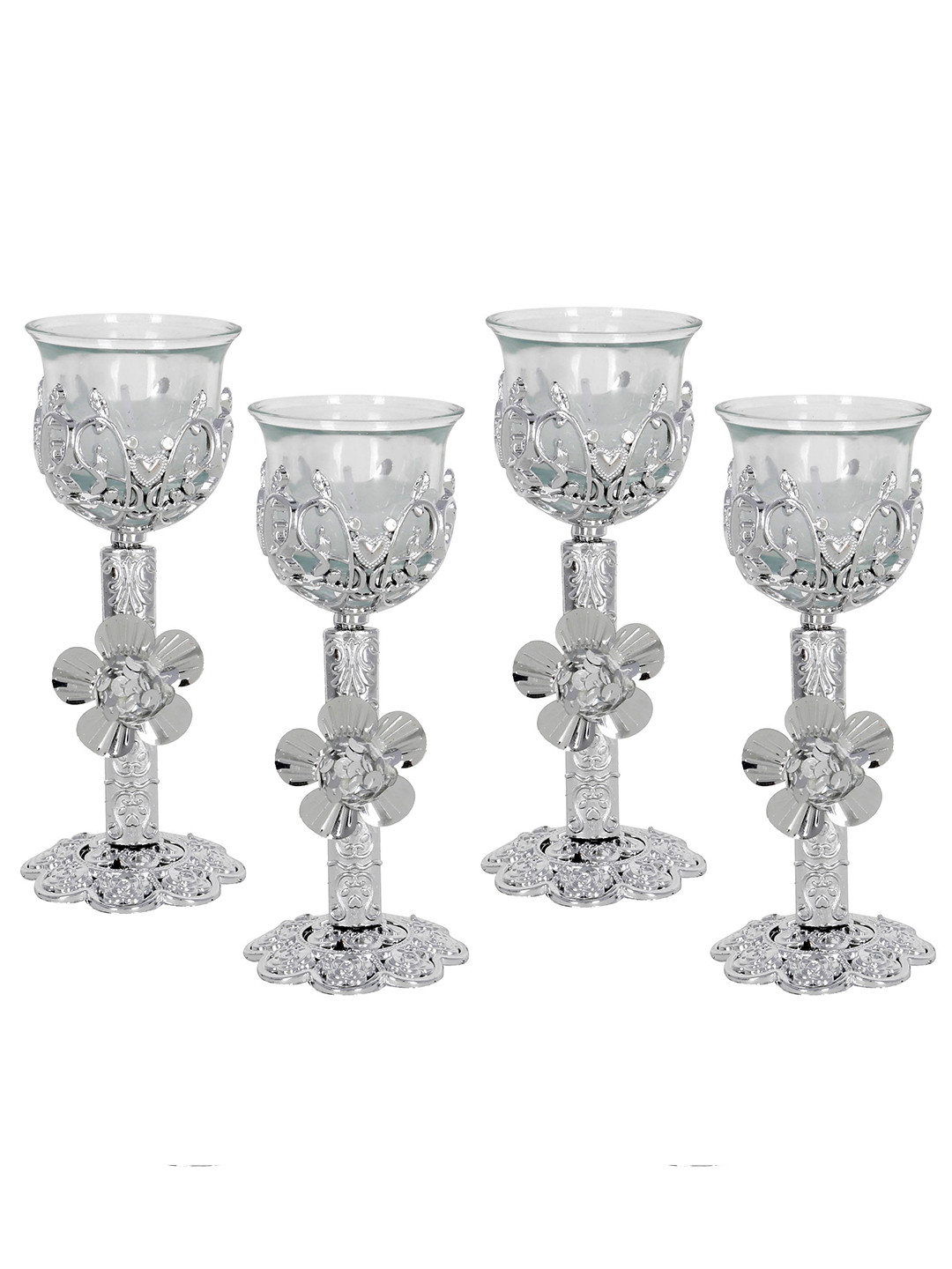 TIED RIBBONS Set Of 4 Tealight Candle Holders With Stand, Silver
TIED RIBBONS Set Of 4 Tealight Candle Holders With Stand, Silver