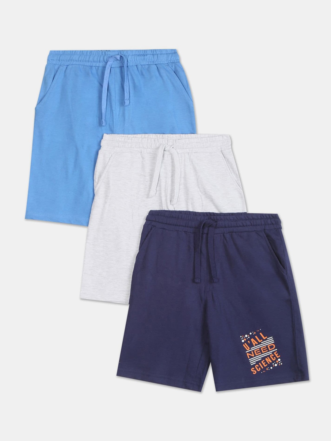 Ruggers Junior Boys Pack Of 3 Assorted Pure Cotton Shorts