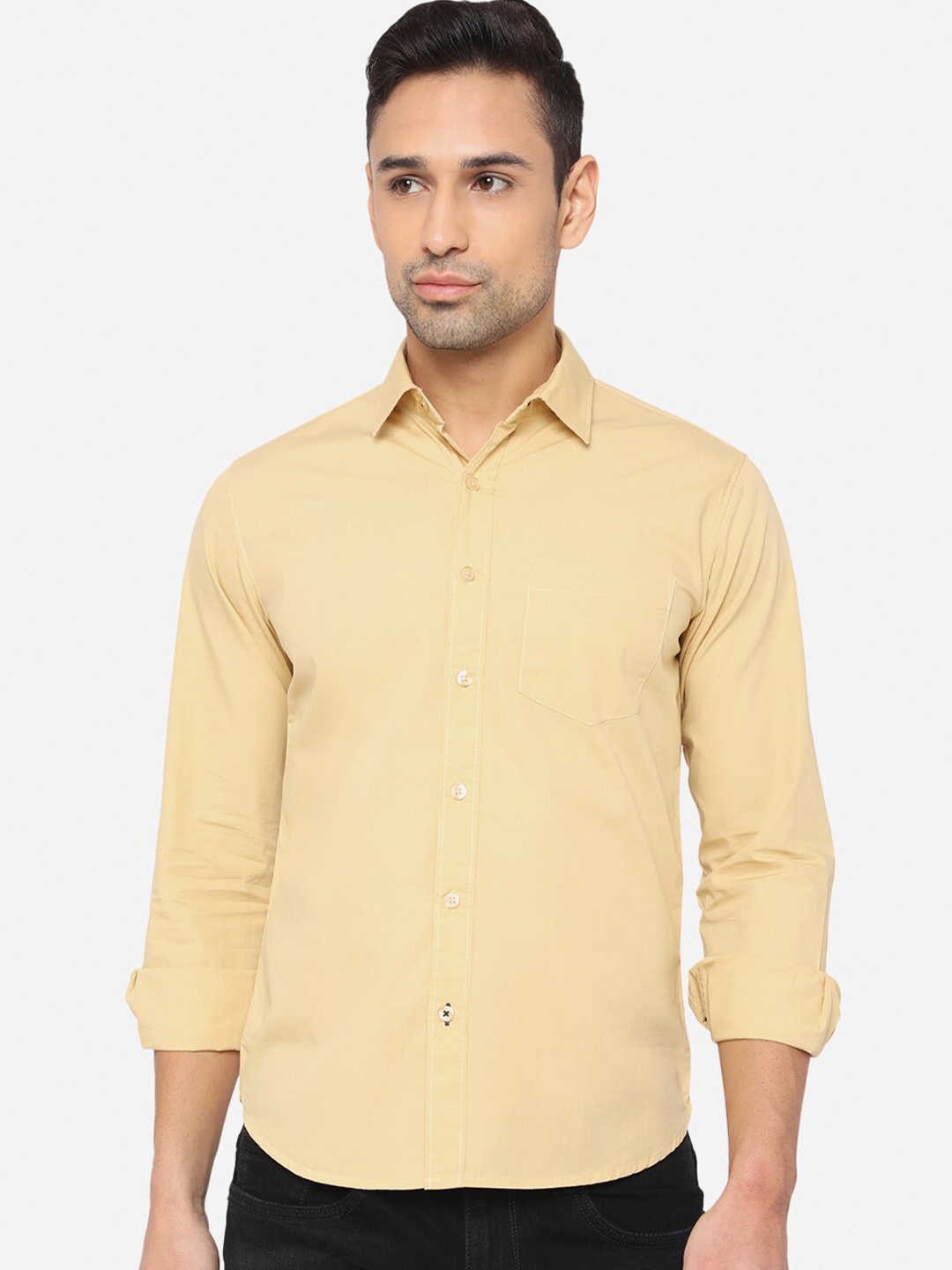 Greenfibre Men Slim Fit Solid Opaque Cotton Semi-Casual Shirt with Chest Pocket, Khaki
Greenfibre Men Slim Fit Solid Opaque Cotton Semi-Casual Shirt with Chest Pocket, Khaki