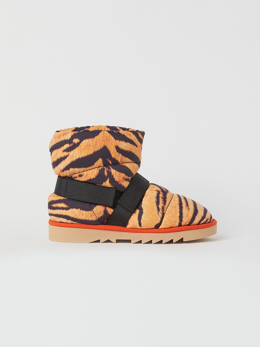 H&M Girls Orange & Black Animal Print Padded Boots